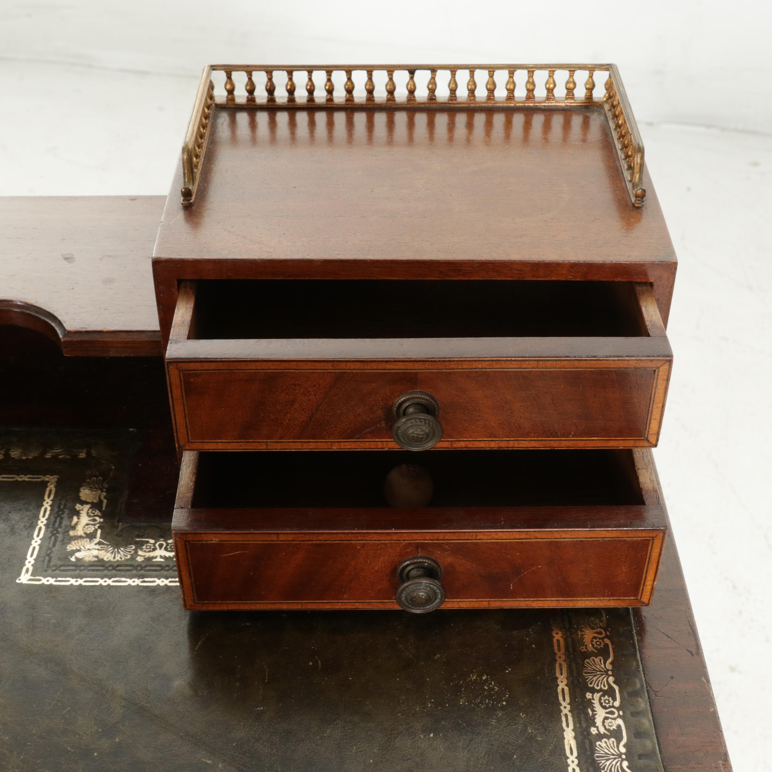 Louis XVI Style Line-Inlaid Mahogany Bonheur du Jour Writing Desk