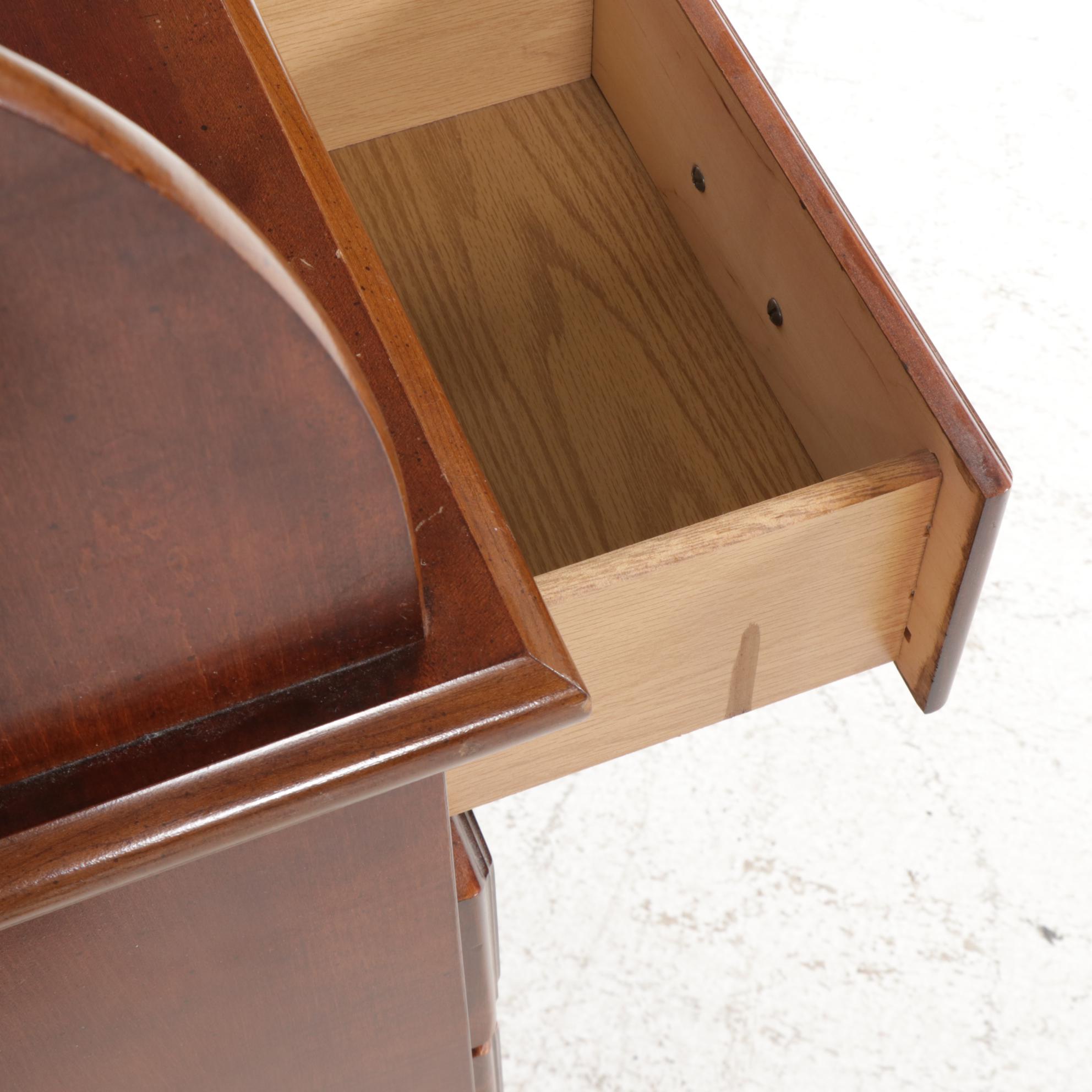 Chippendale Style Cherry Roll-Top Desk with Broyhill Chair