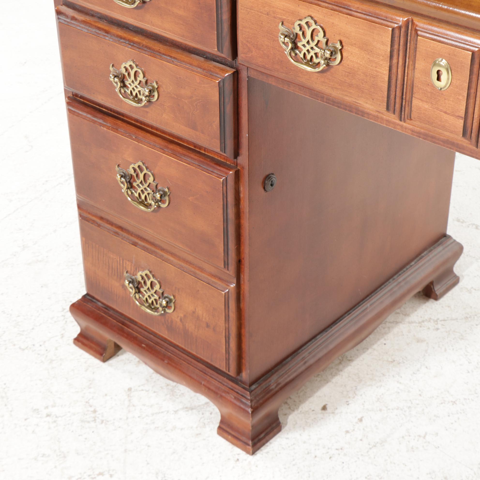 Chippendale Style Cherry Roll-Top Desk with Broyhill Chair