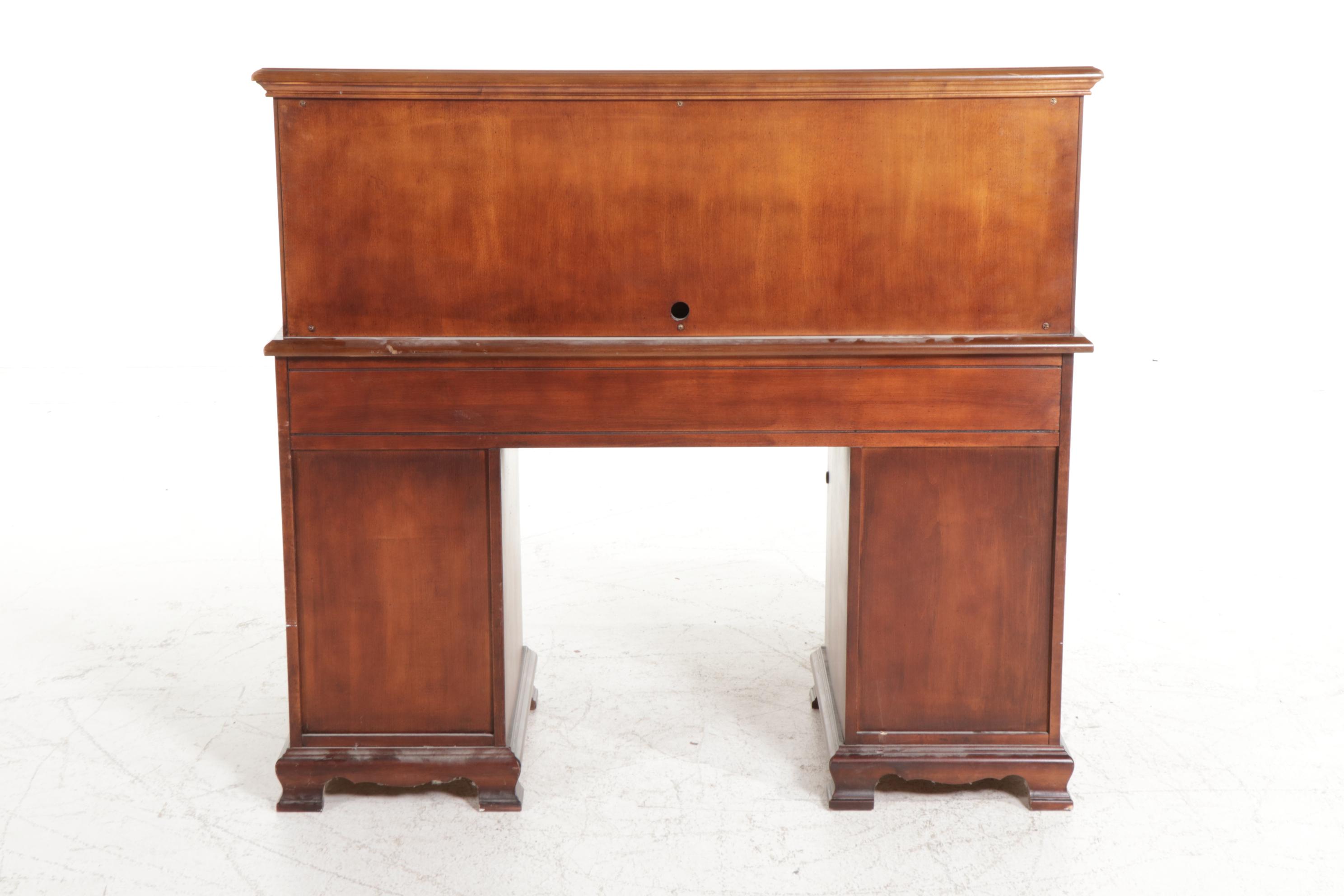 Chippendale Style Cherry Roll-Top Desk with Broyhill Chair