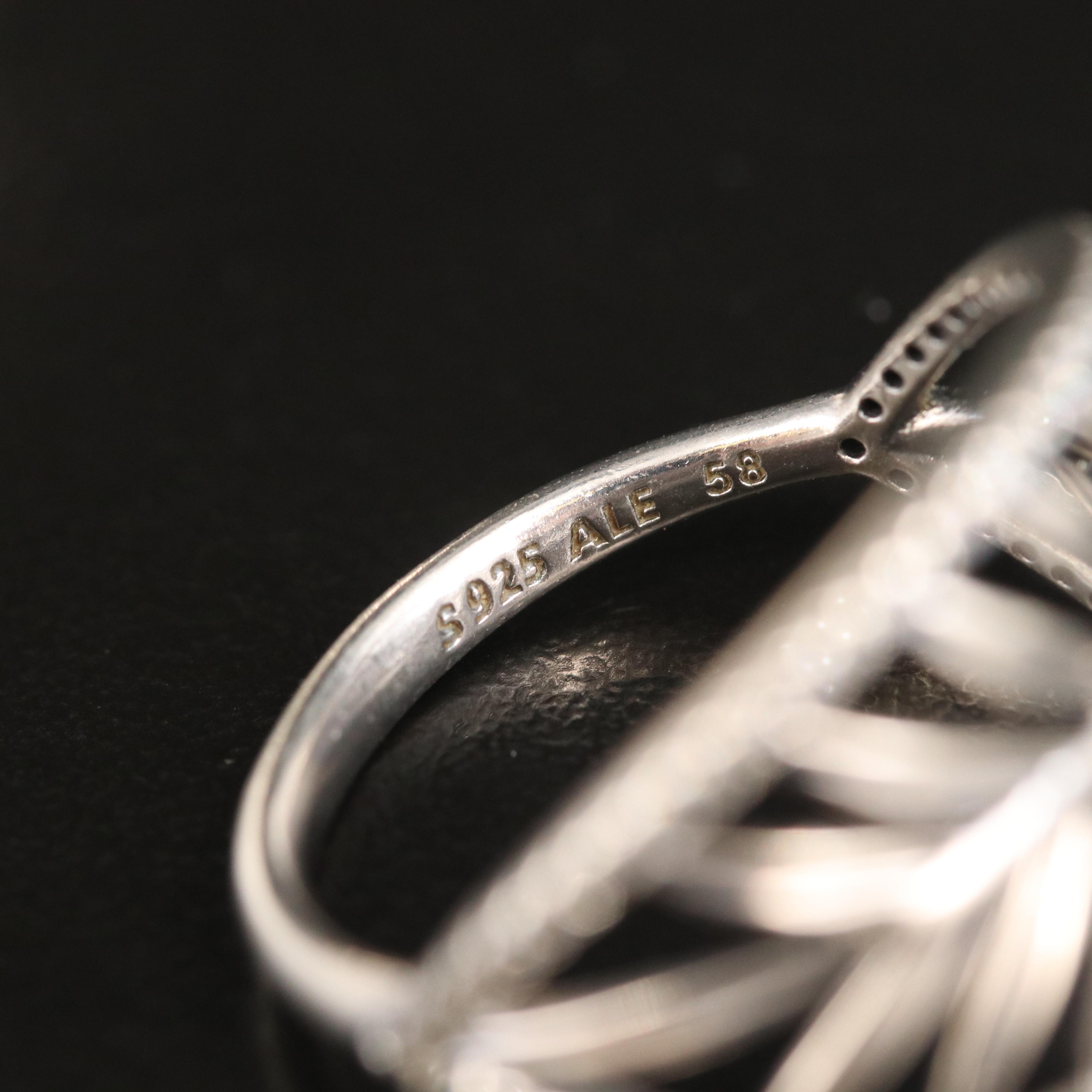 Pandora "Tropical Palm Leaf" Sterling Ring and Filigree Dome Ring