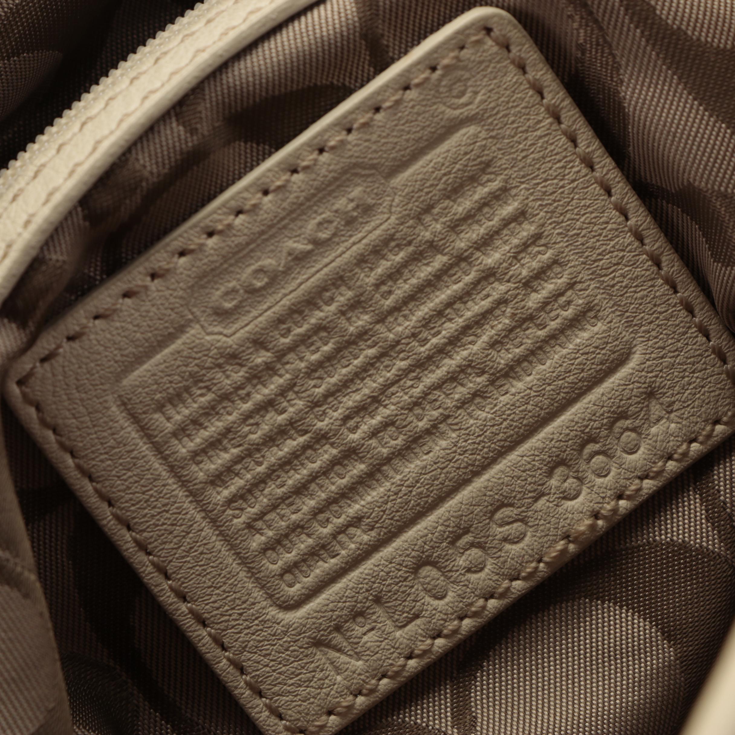 Coach Chevron Shoulder Bag in Suede and Leather with Tassel Zip