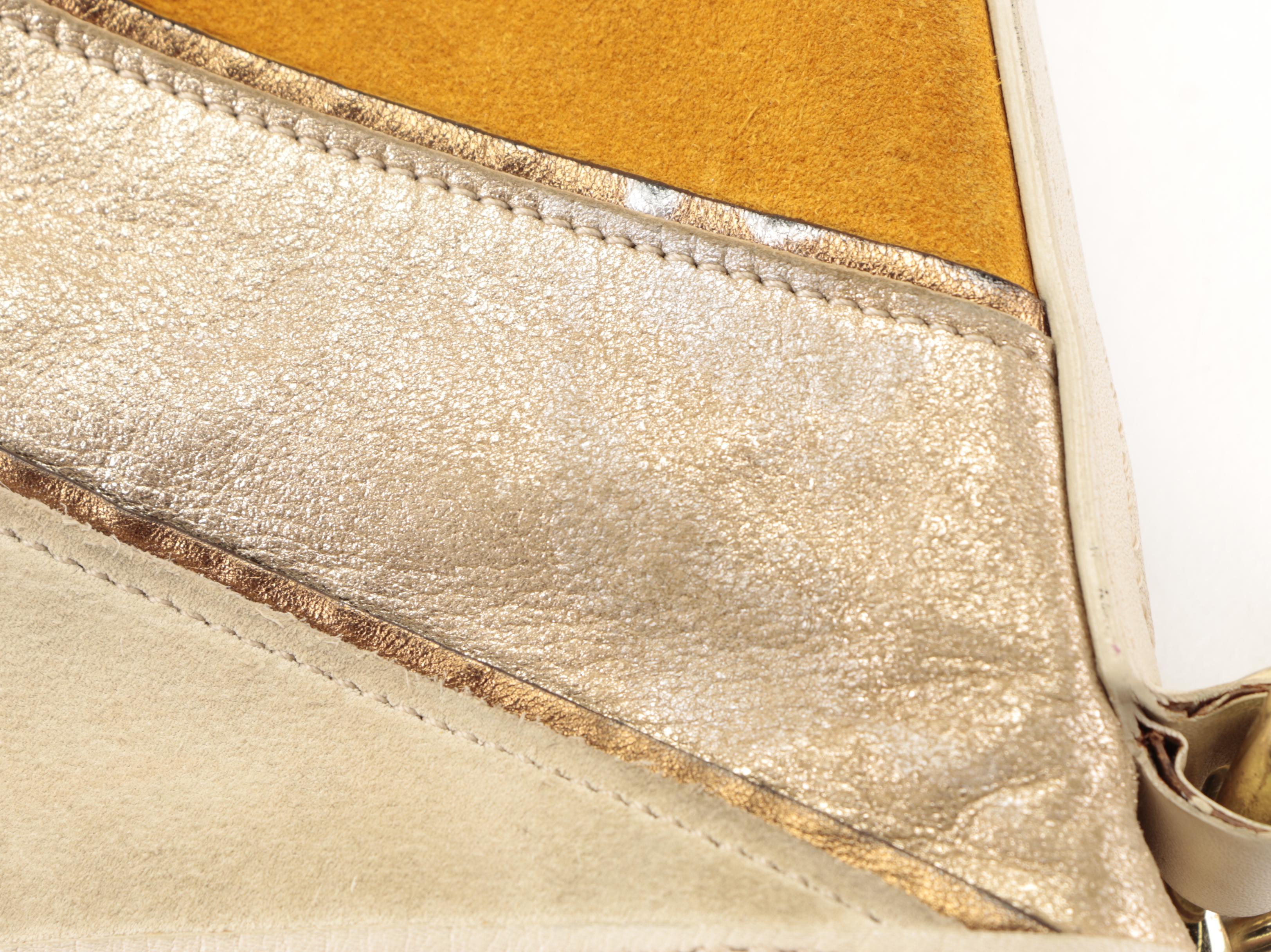 Coach Chevron Shoulder Bag in Suede and Leather with Tassel Zip