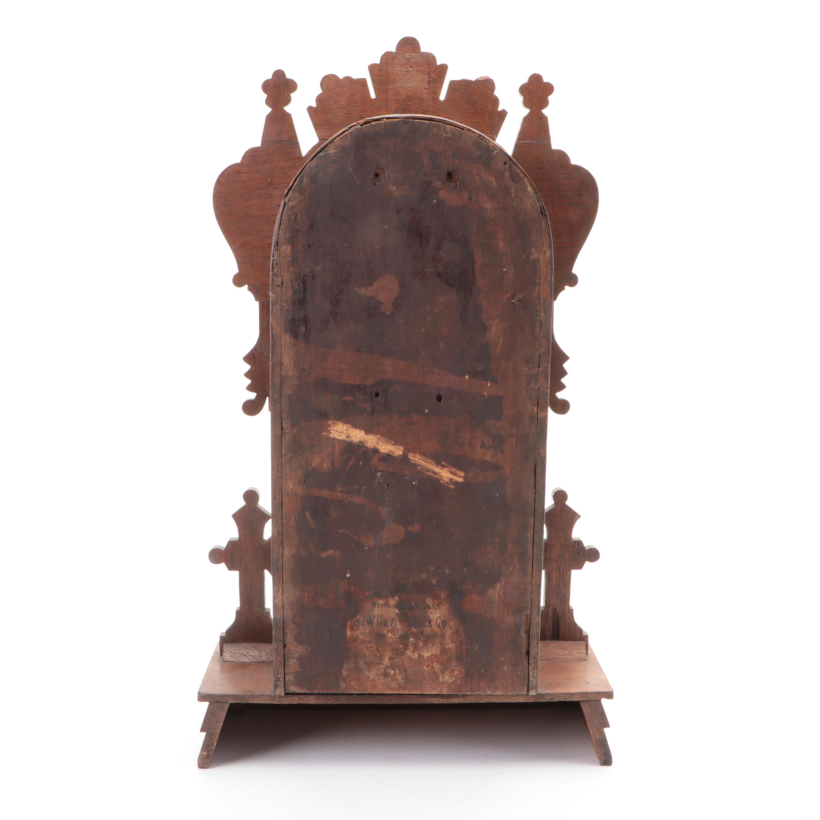 Seth Thomas Clock Co. Pressed Walnut Gingerbread Clock, Late 19th/ Early 20th C.