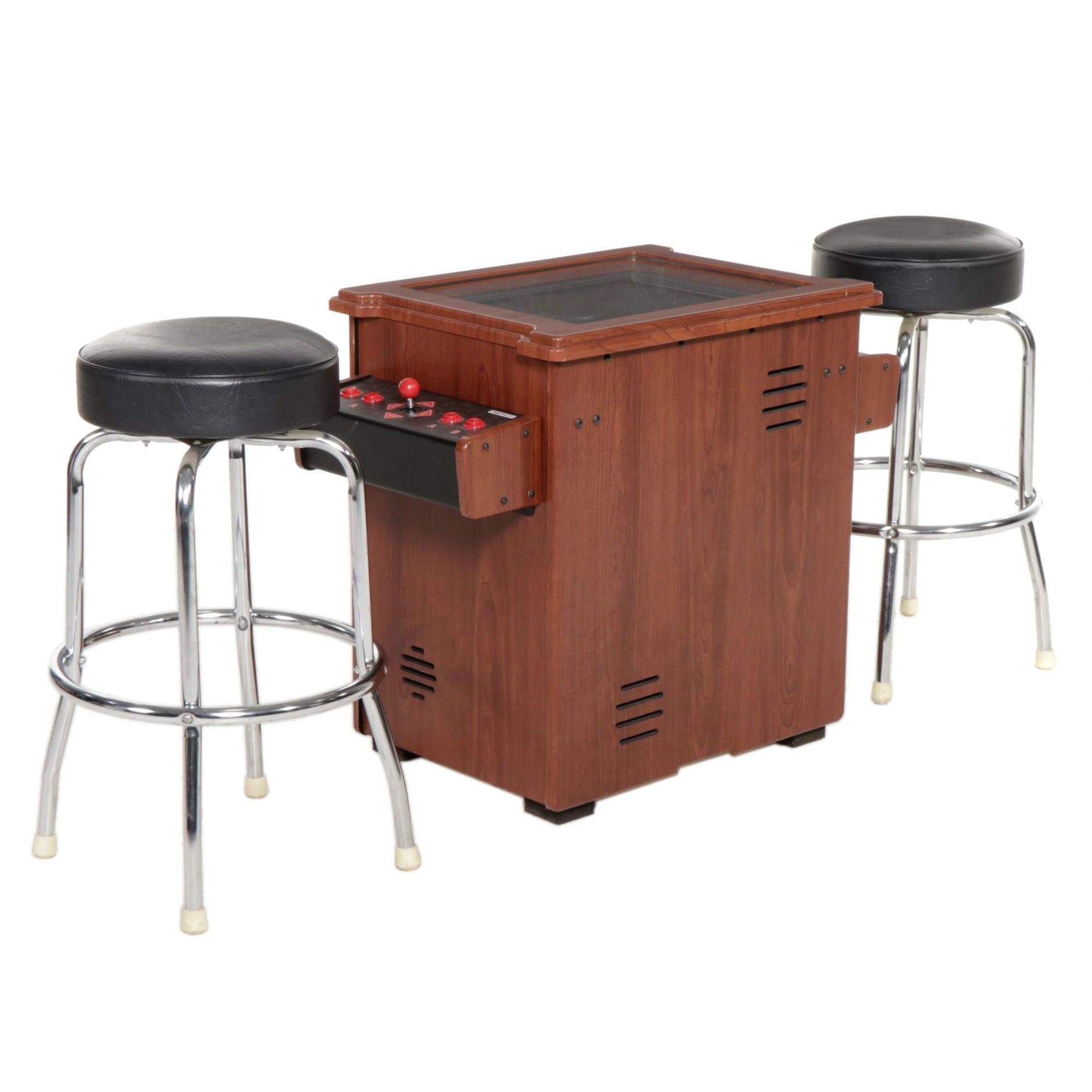 Namco "Pac-Man's Arcade Party" Cocktail Table Arcade Game with Chrome Stools