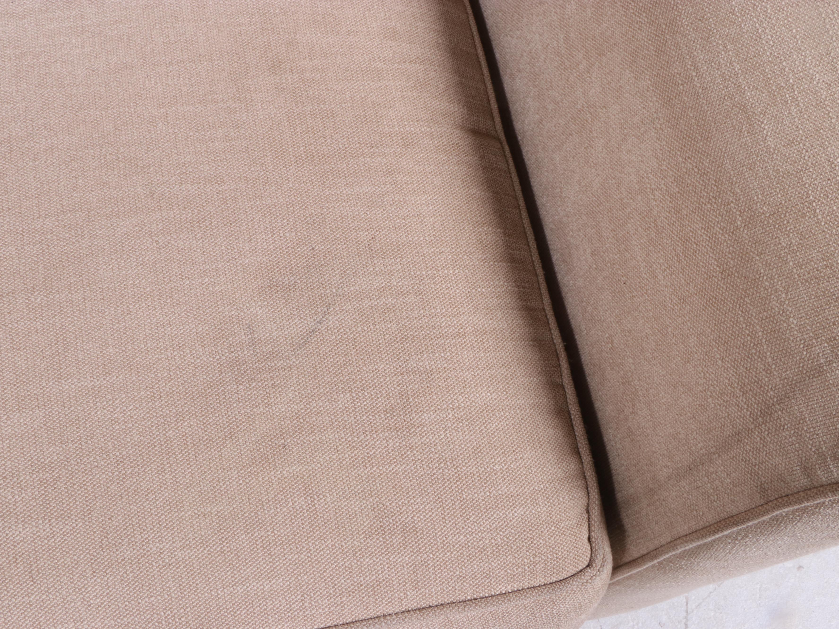 Pottery Barn Cream Fabric Upholstered Roll Arm Loveseat