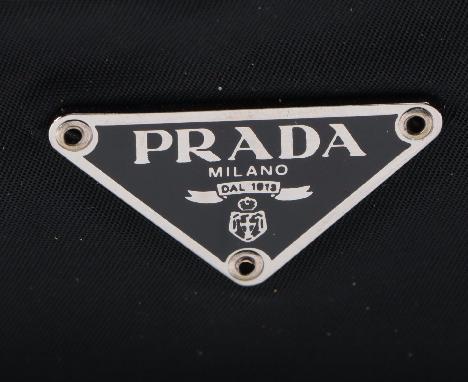 Prada Shoulder Bag in Black Nylon Tessuto and Leather with Braided Strap