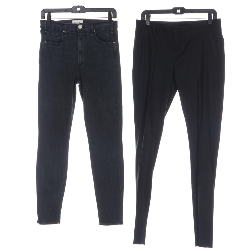 Helmut Lang Stretch Wool Blend Tapered Pants and McGuire Newton Skinny Jeans