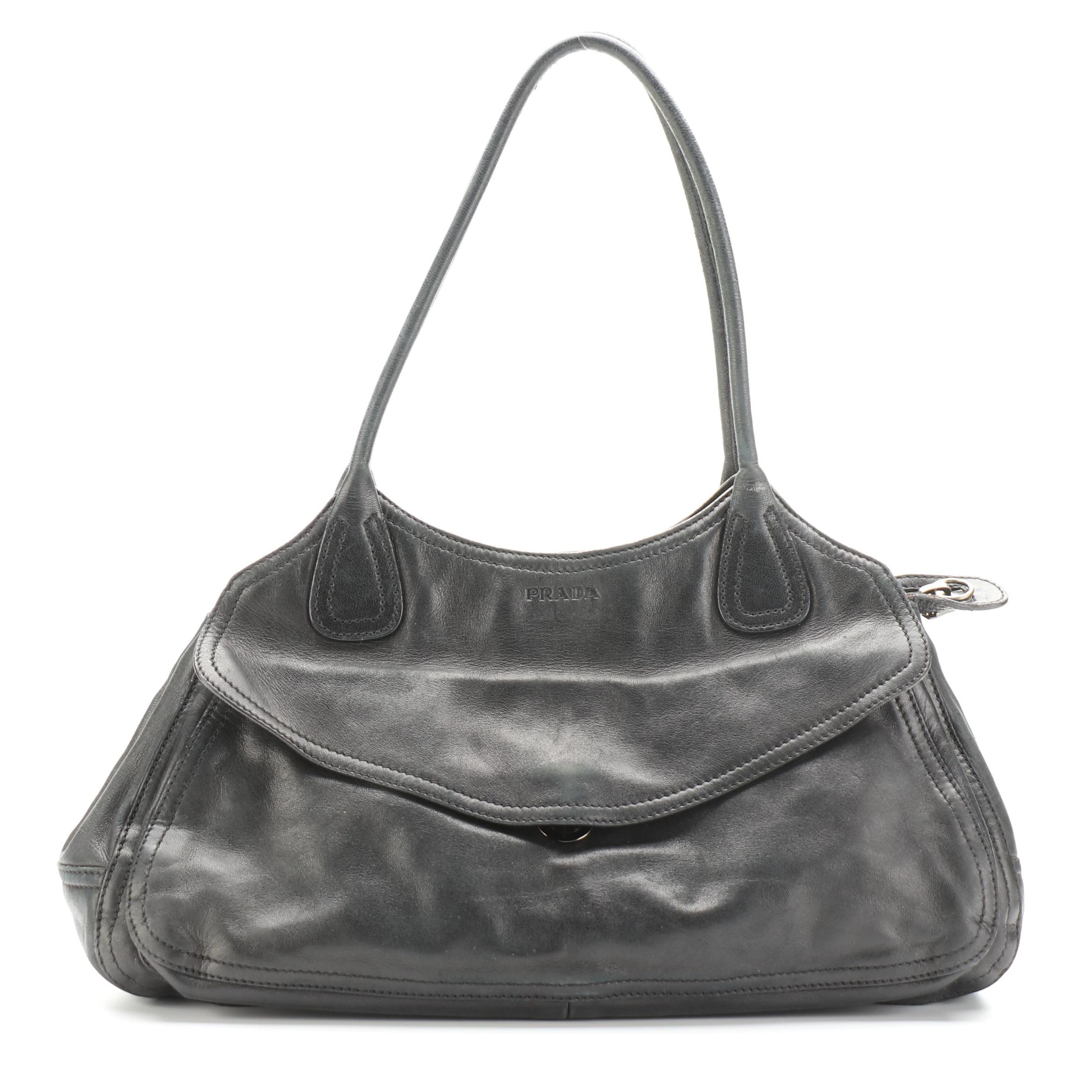 Prada Shoulder Bag in Black Leather
