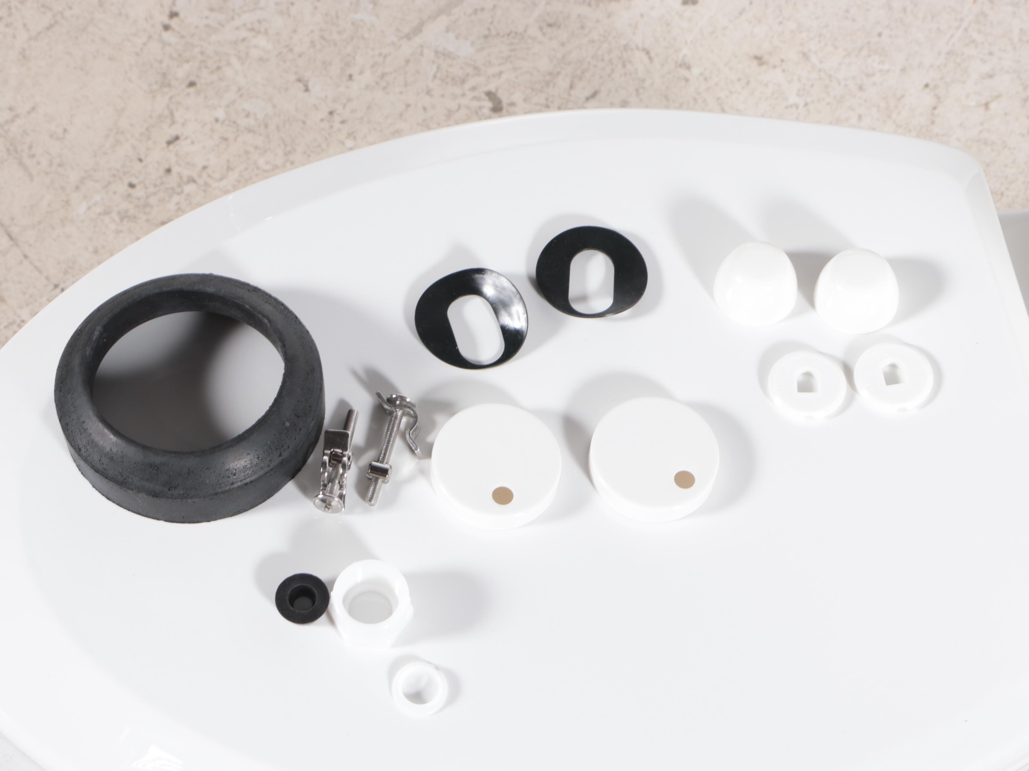 White Porcelain Elongated Toilet Bowl, 12" Rough-In Tank and Slow-Close Seat