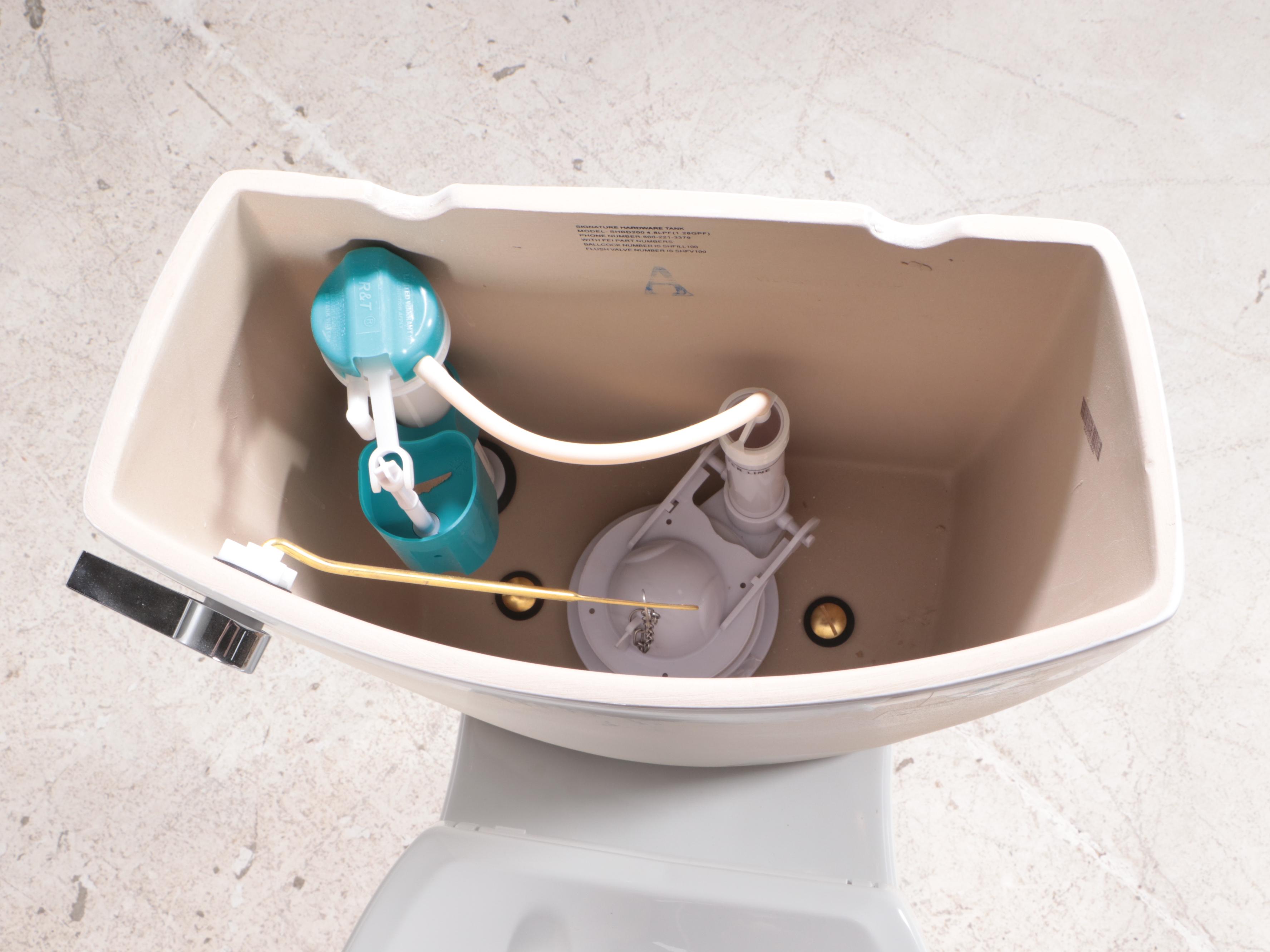 White Porcelain Elongated Toilet Bowl, 12" Rough-In Tank and Slow-Close Seat