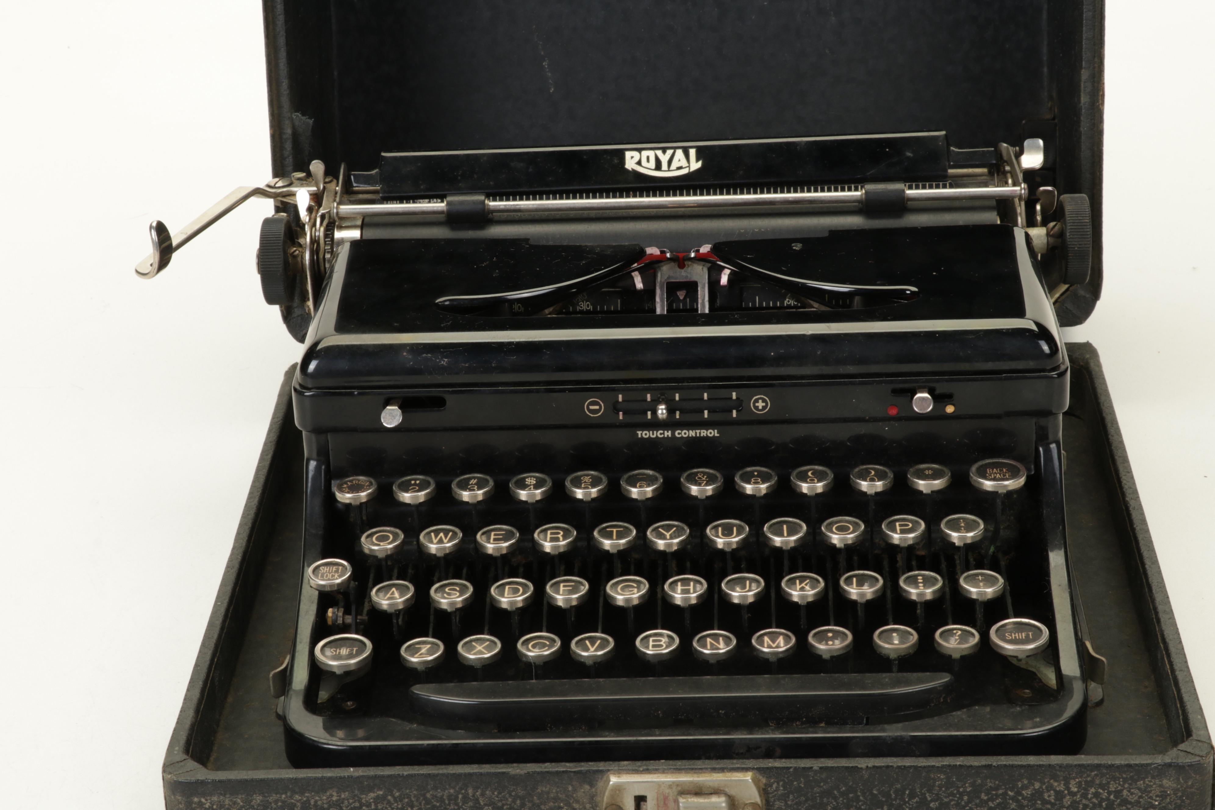 Royal Typewriter with Touch Control Case, Circa 1935