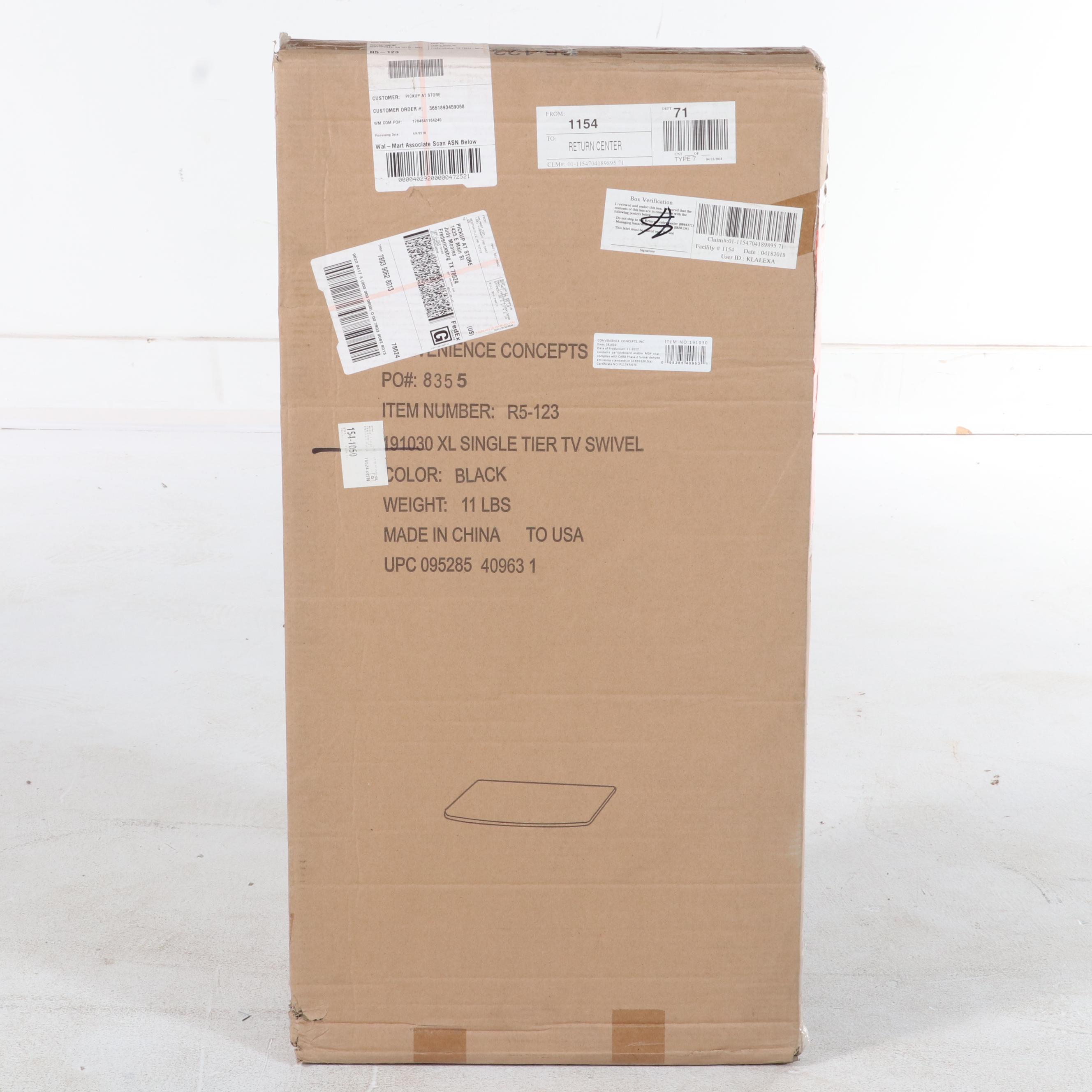 Convenience Concepts Single Tier Swivel TV Riser and Furinno TV Stand