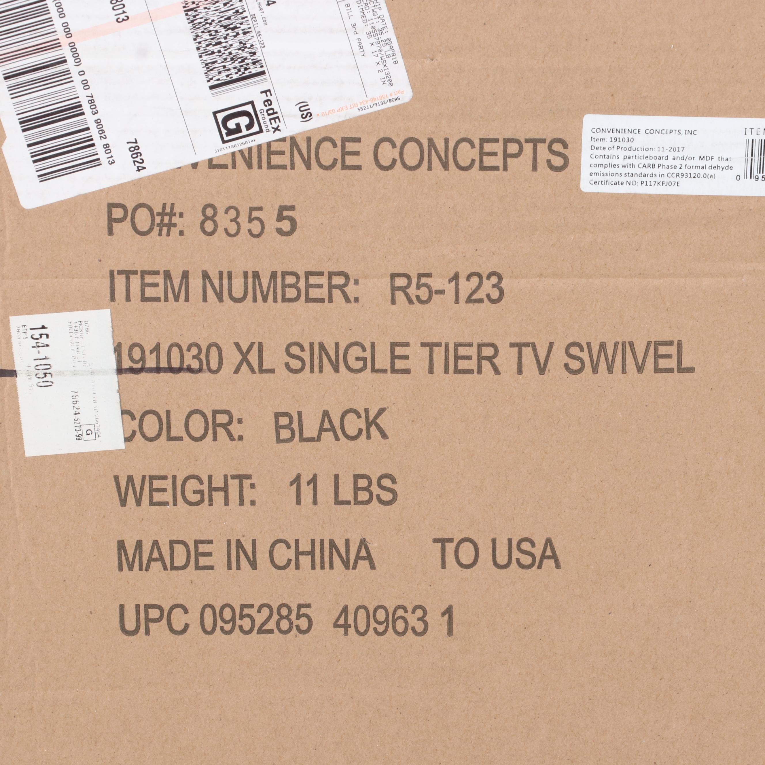 Convenience Concepts Single Tier Swivel TV Riser and Furinno TV Stand