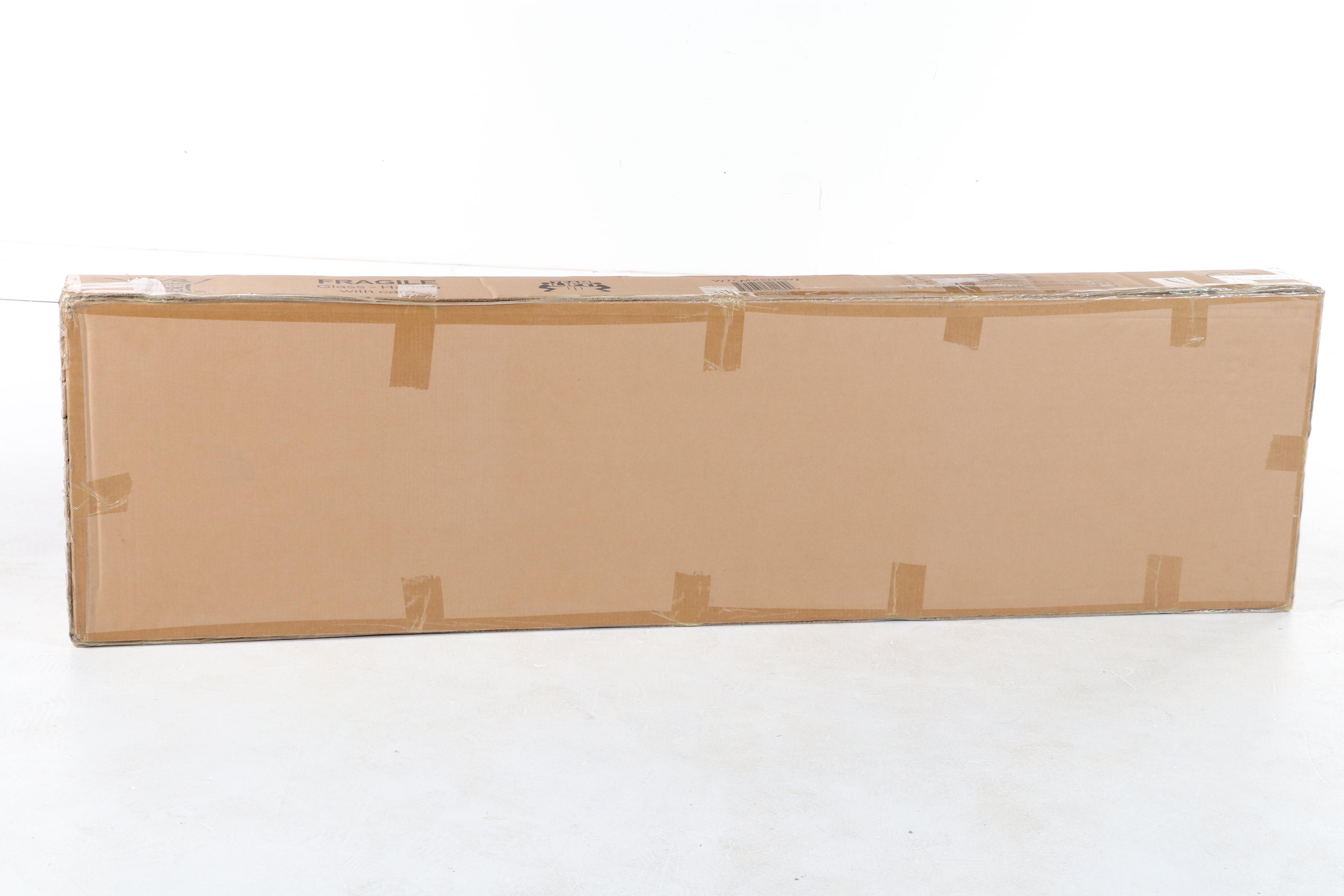 Walker Edison 70" Farmhouse Metal X TV Stand in Grey Wash