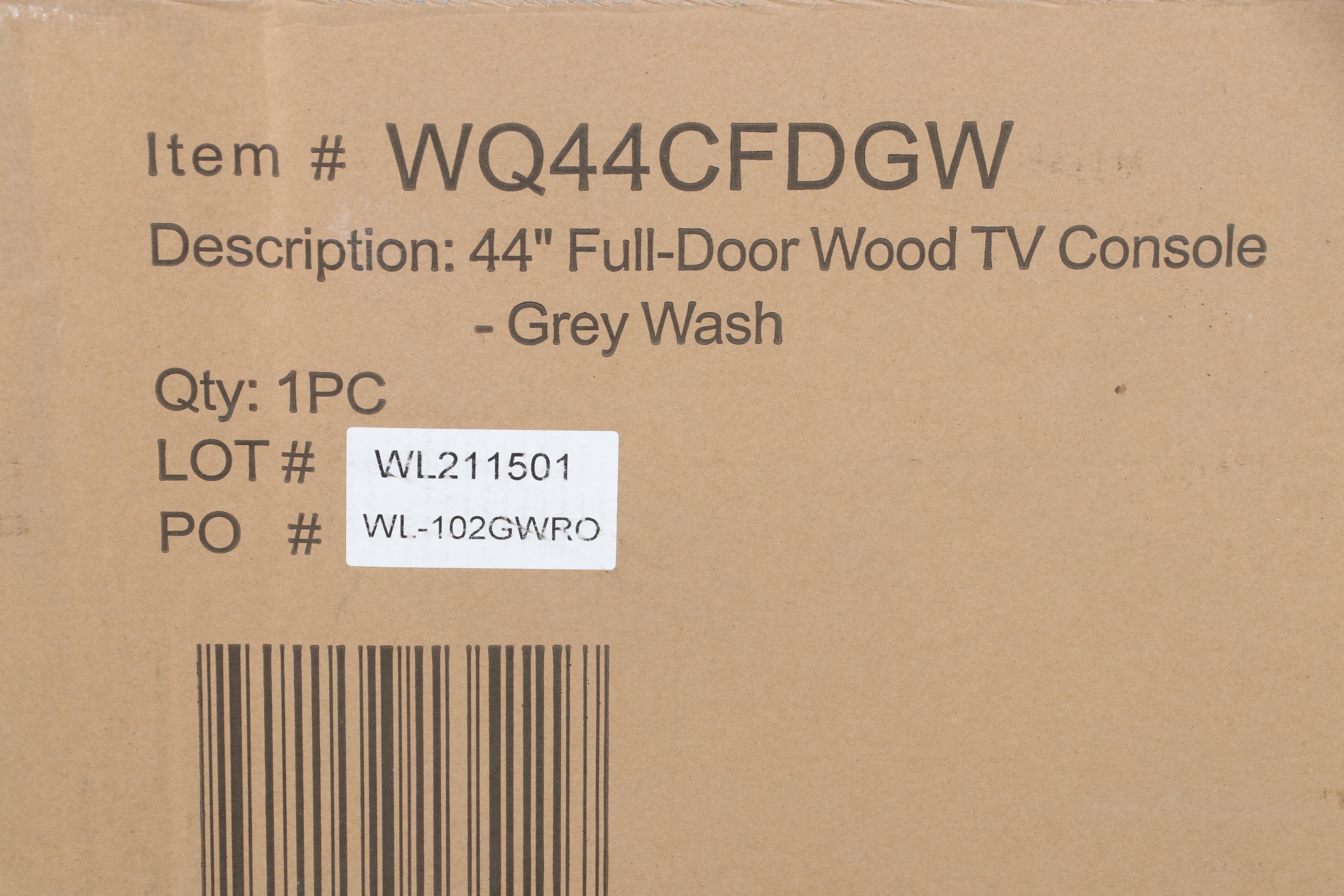 Walker Edison 44" Media Stand Storage Console in Grey Wash