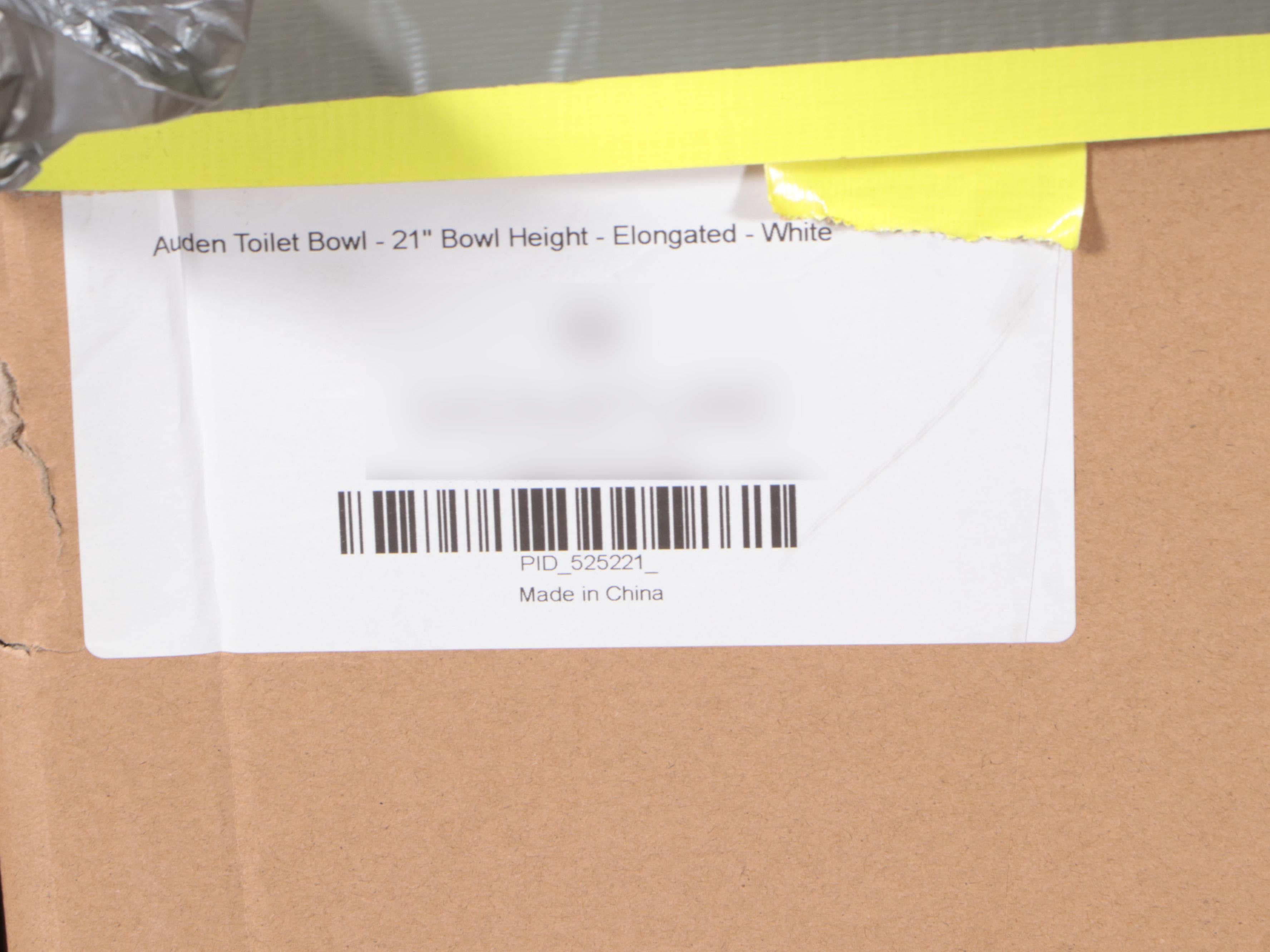 White Porcelain Elongated Toilet Bowl, 12" Rough-In Tank and Slow-Close Seat