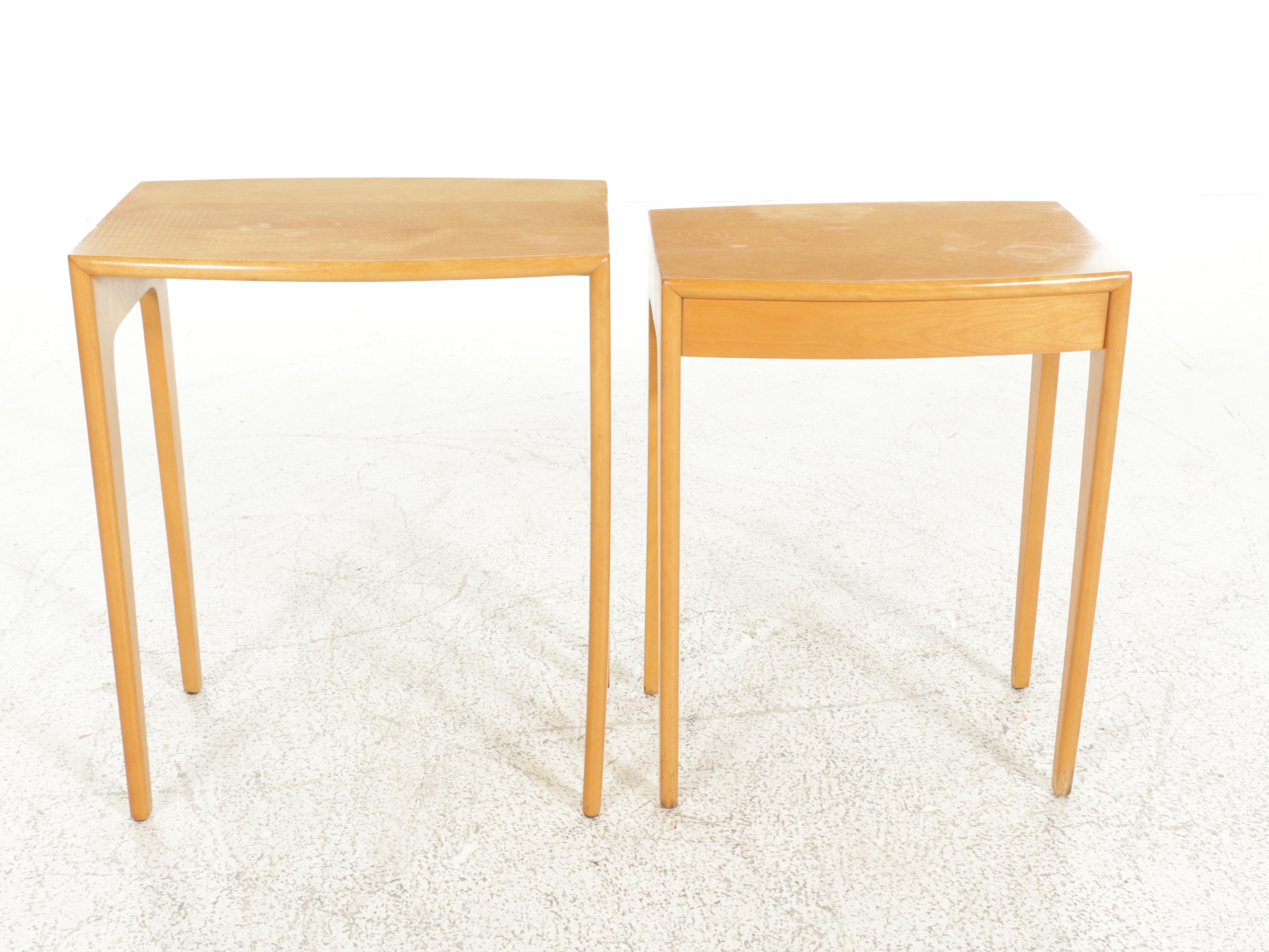 Two Heywood-Wakefield Mid Century Modern Birch Nesting Tables