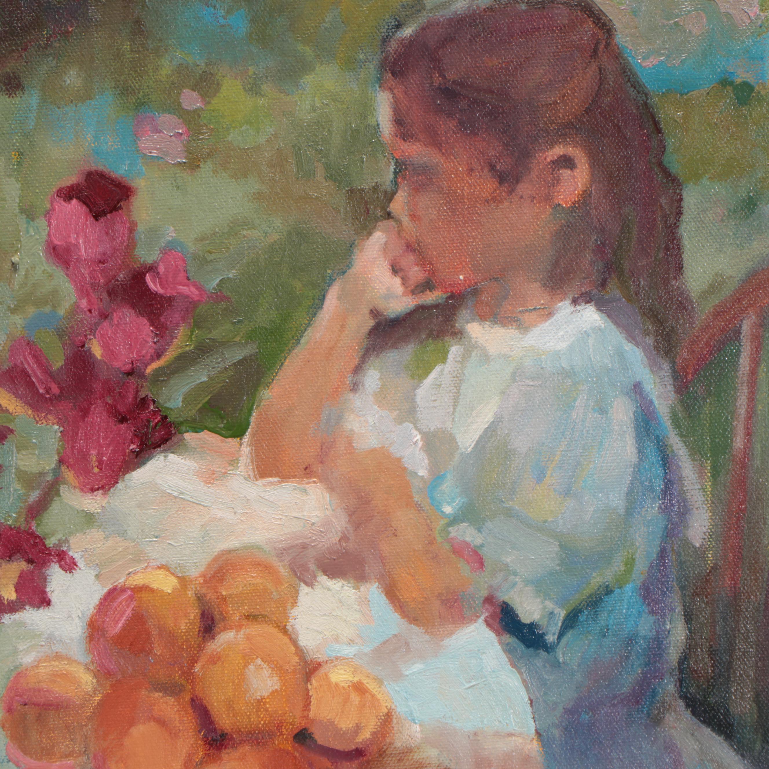 Sally Rosenbaum Portrait Oil Painting of Young Girl