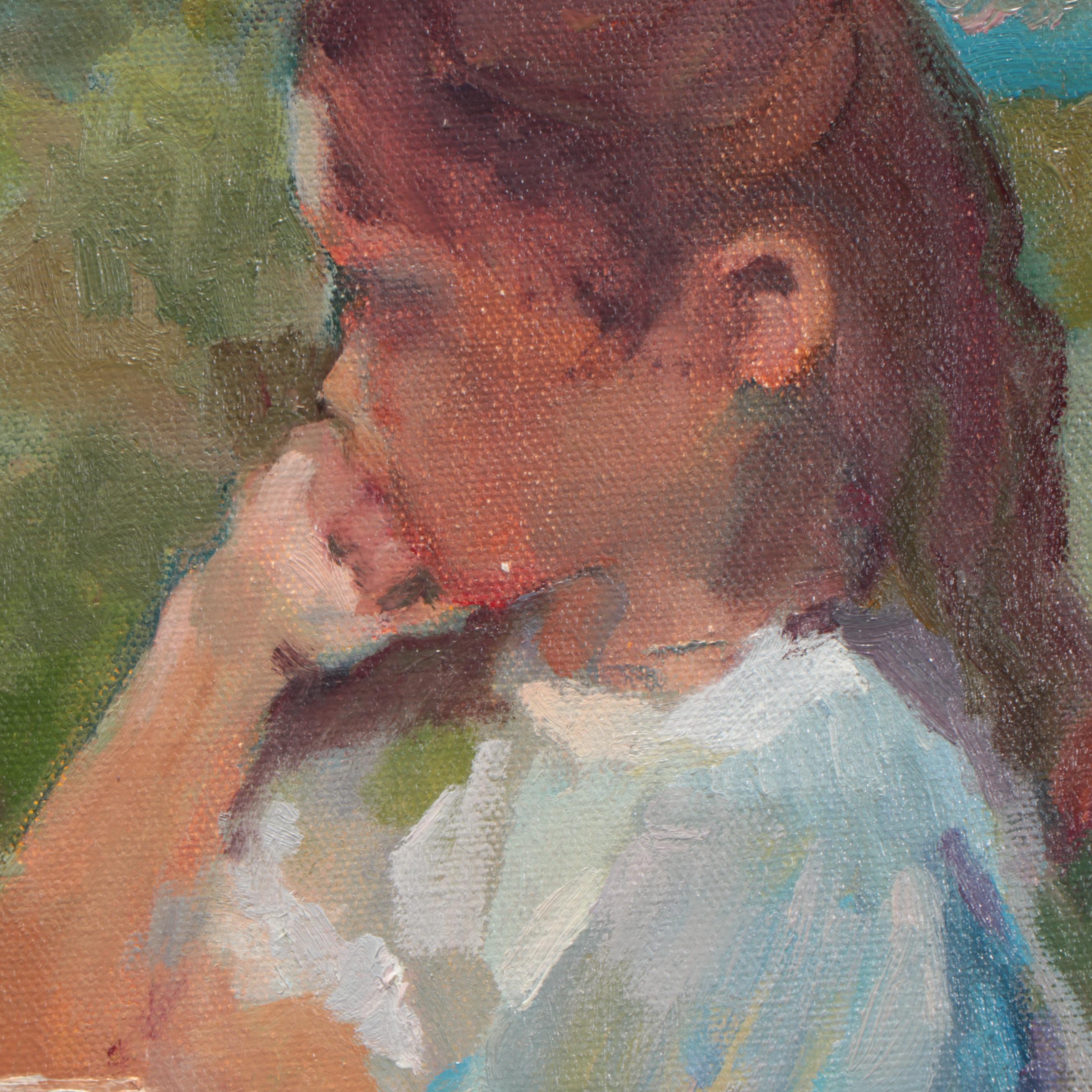 Sally Rosenbaum Portrait Oil Painting of Young Girl
