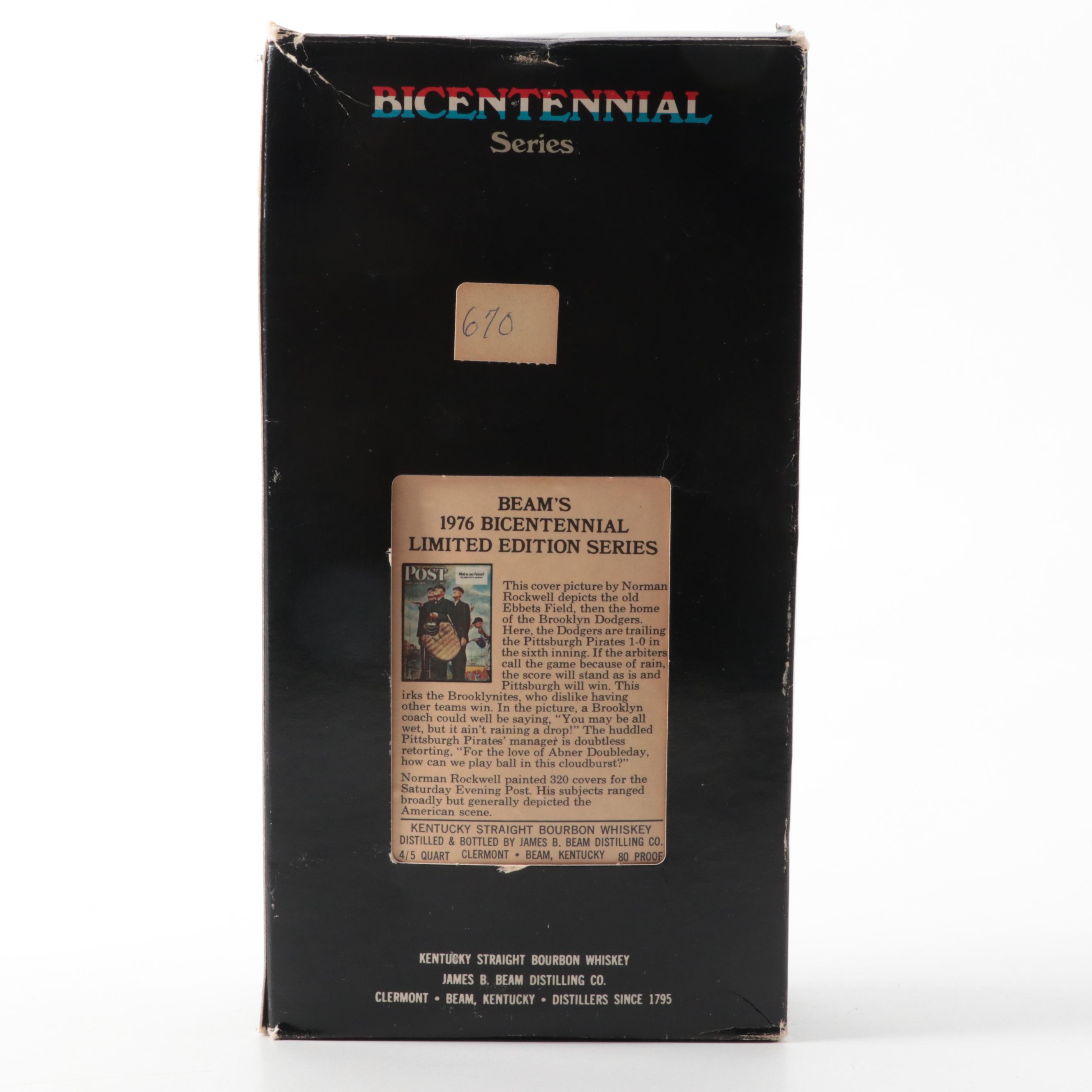 1976 Jim Beam's Bicentennial Bourbon Rockwell Saturday Evening Post Decanter