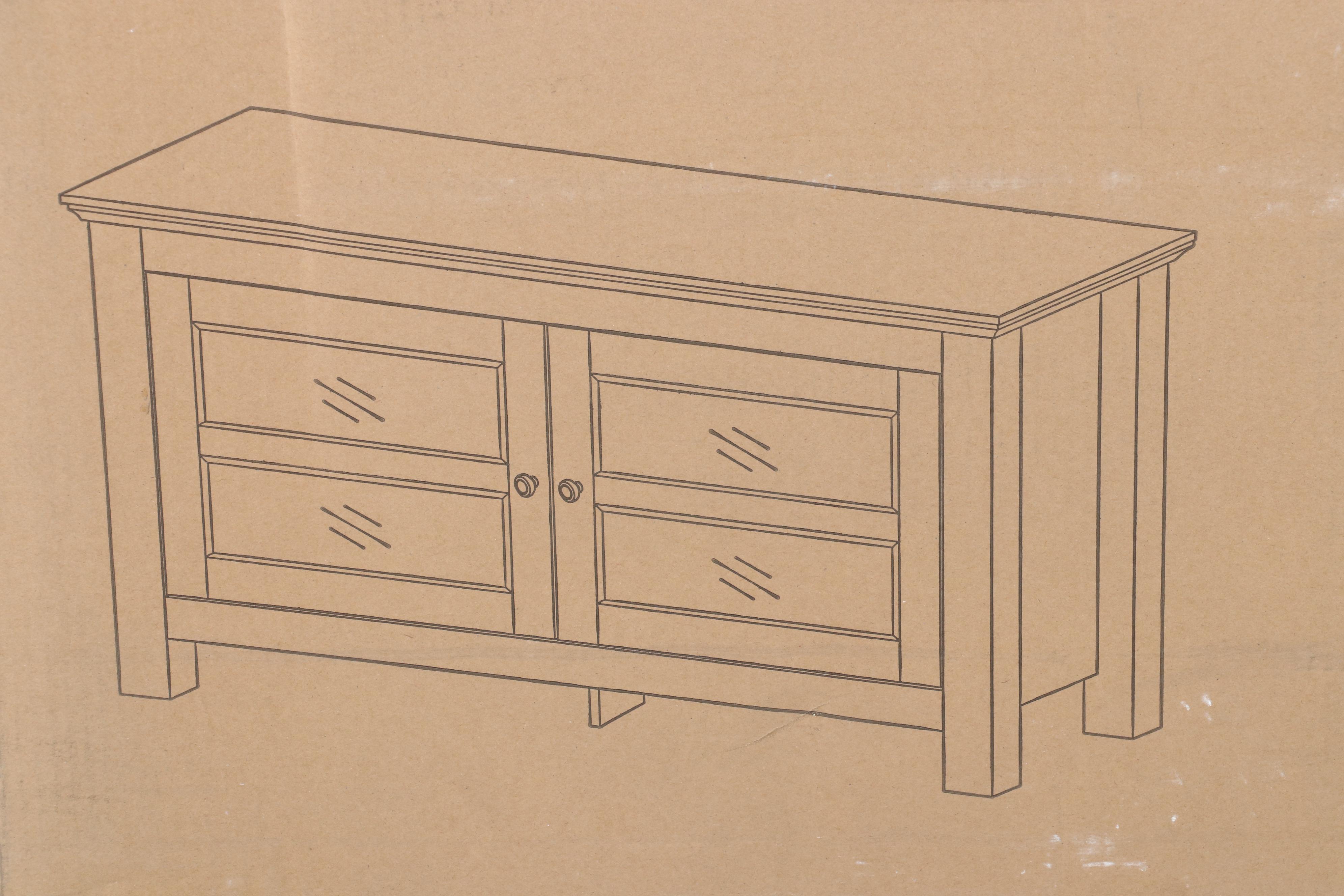 Walker Edison 44" Media Stand Storage Console in Grey Wash