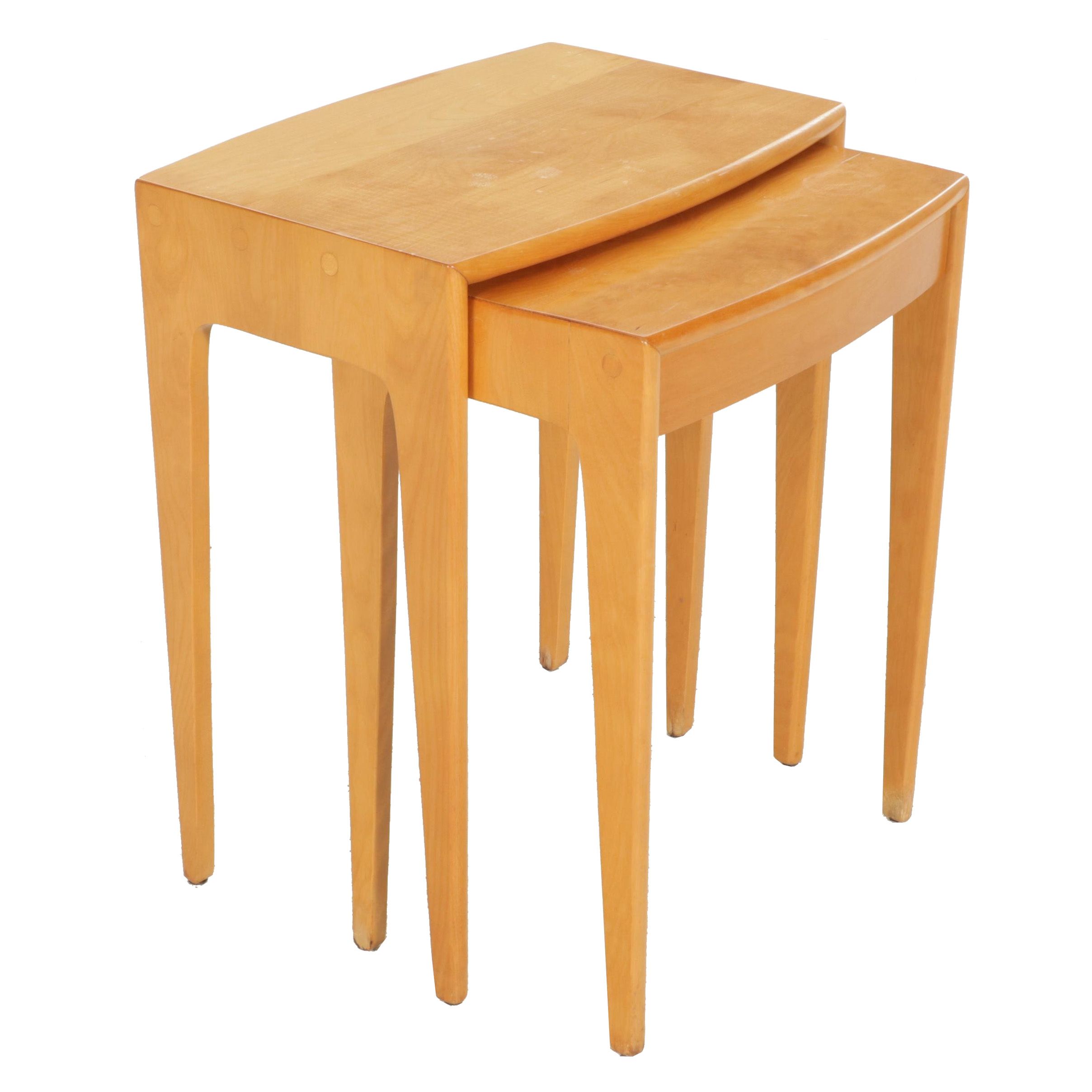 Two Heywood-Wakefield Mid Century Modern Birch Nesting Tables