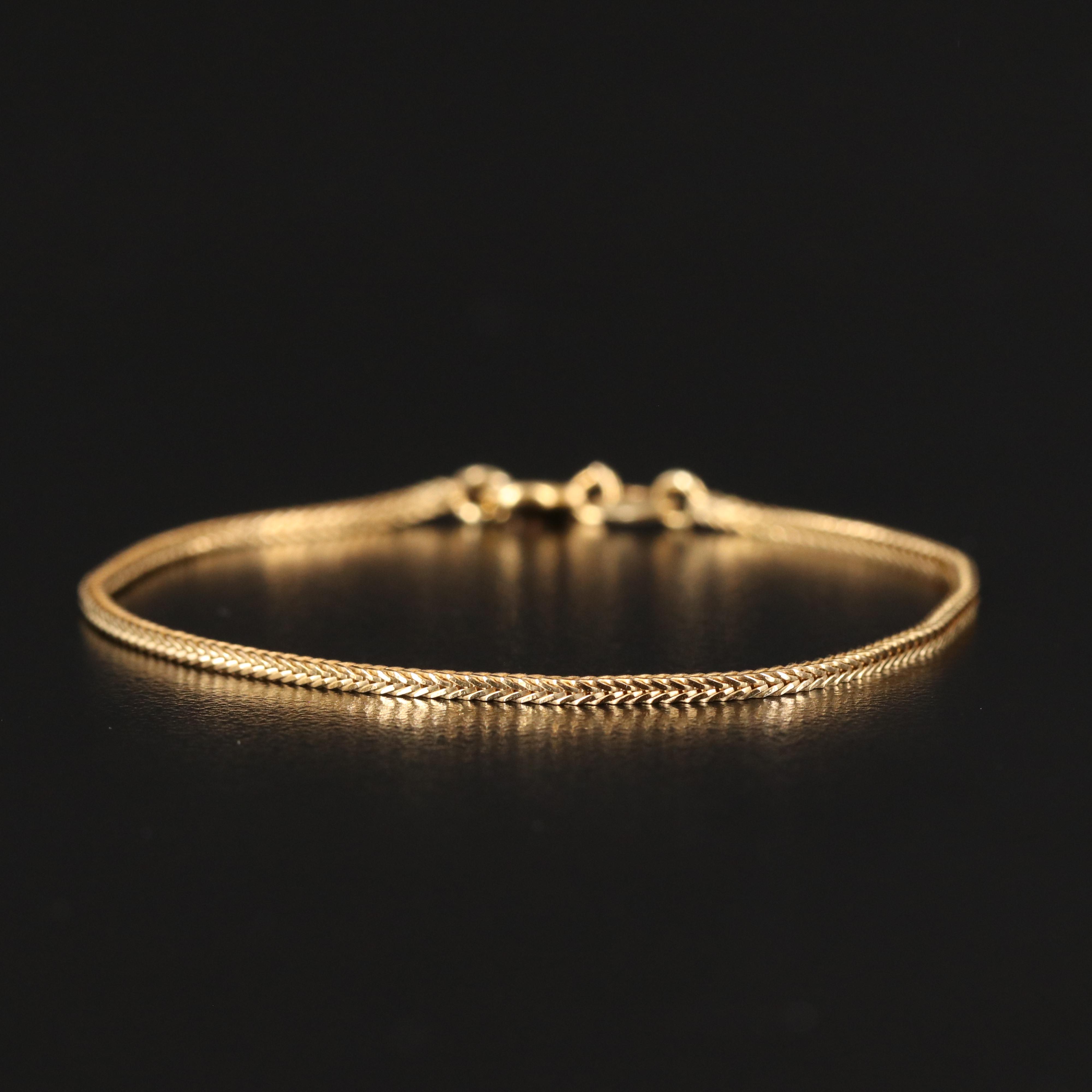 Italian 14K Wheat Chain Bracelet