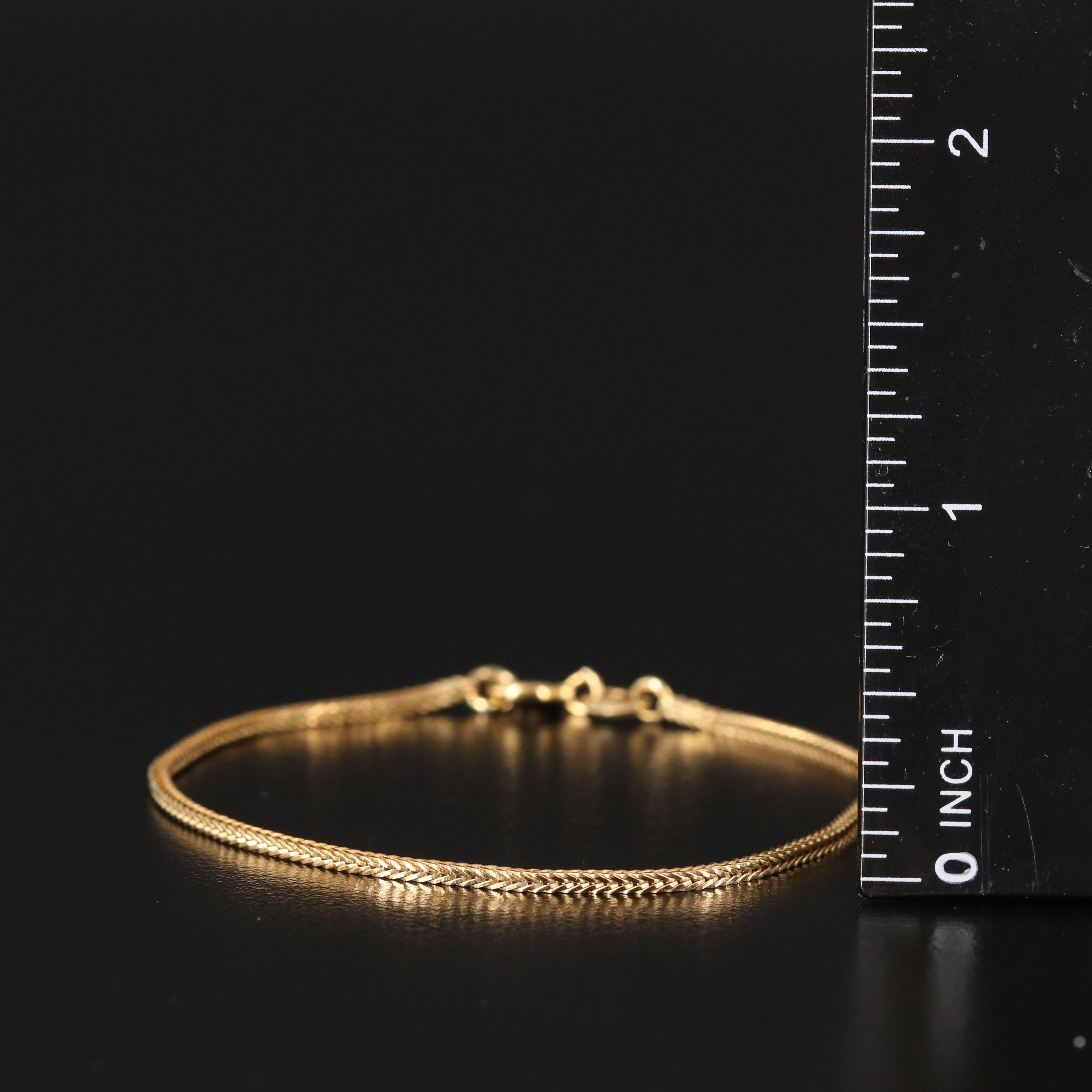 Italian 14K Wheat Chain Bracelet