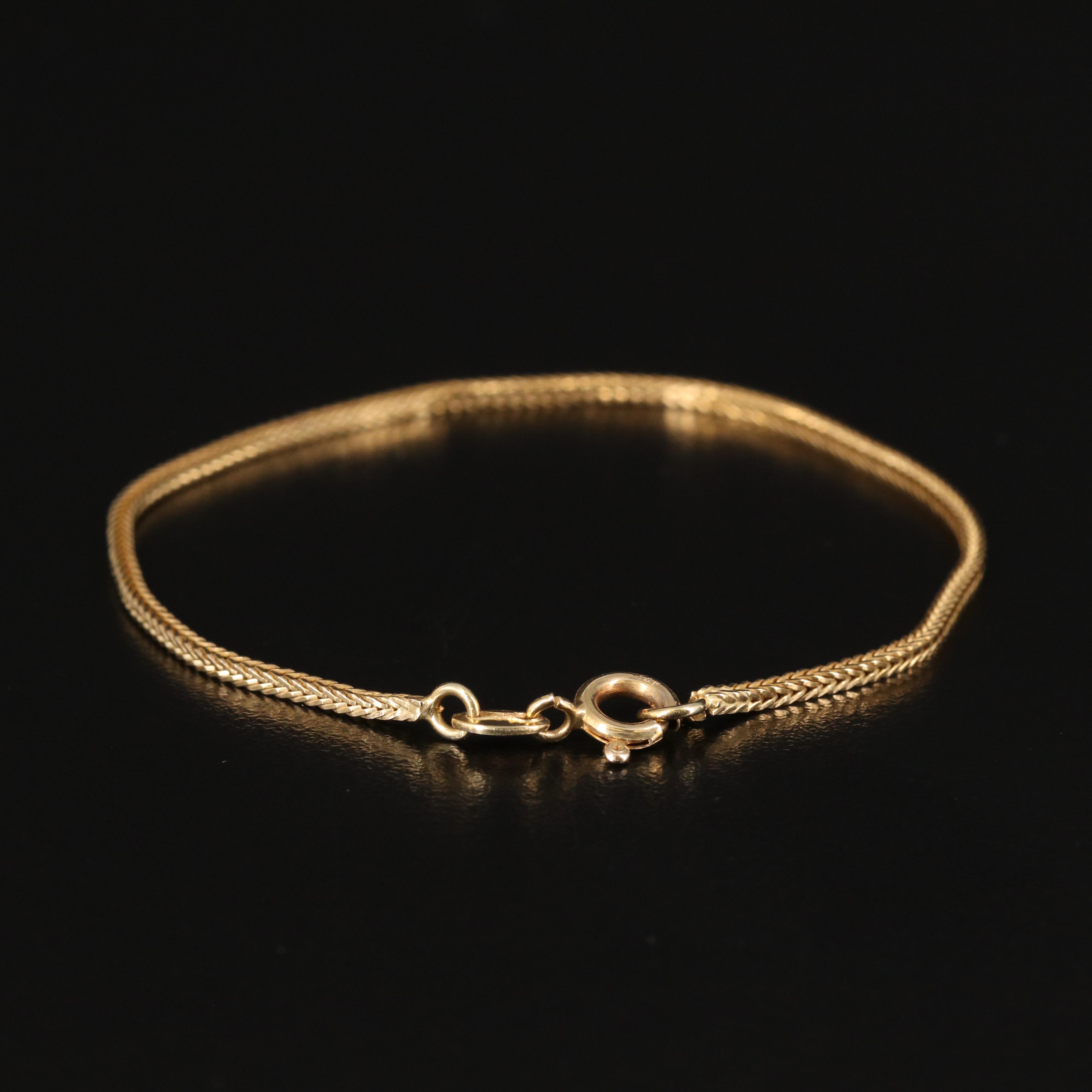 Italian 14K Wheat Chain Bracelet