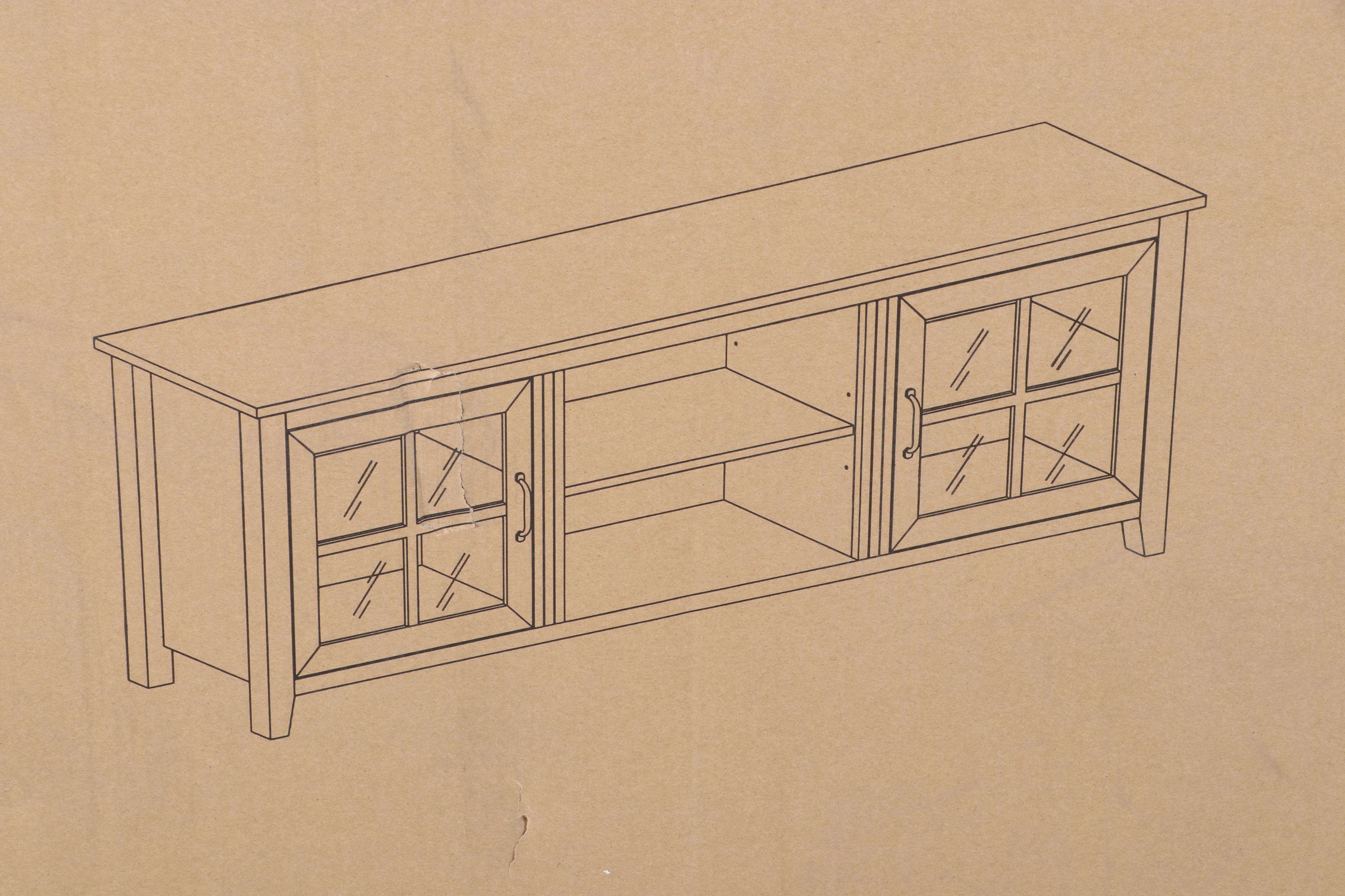 Walker Edison 70" Farmhouse TV Stand in Rustic Oak