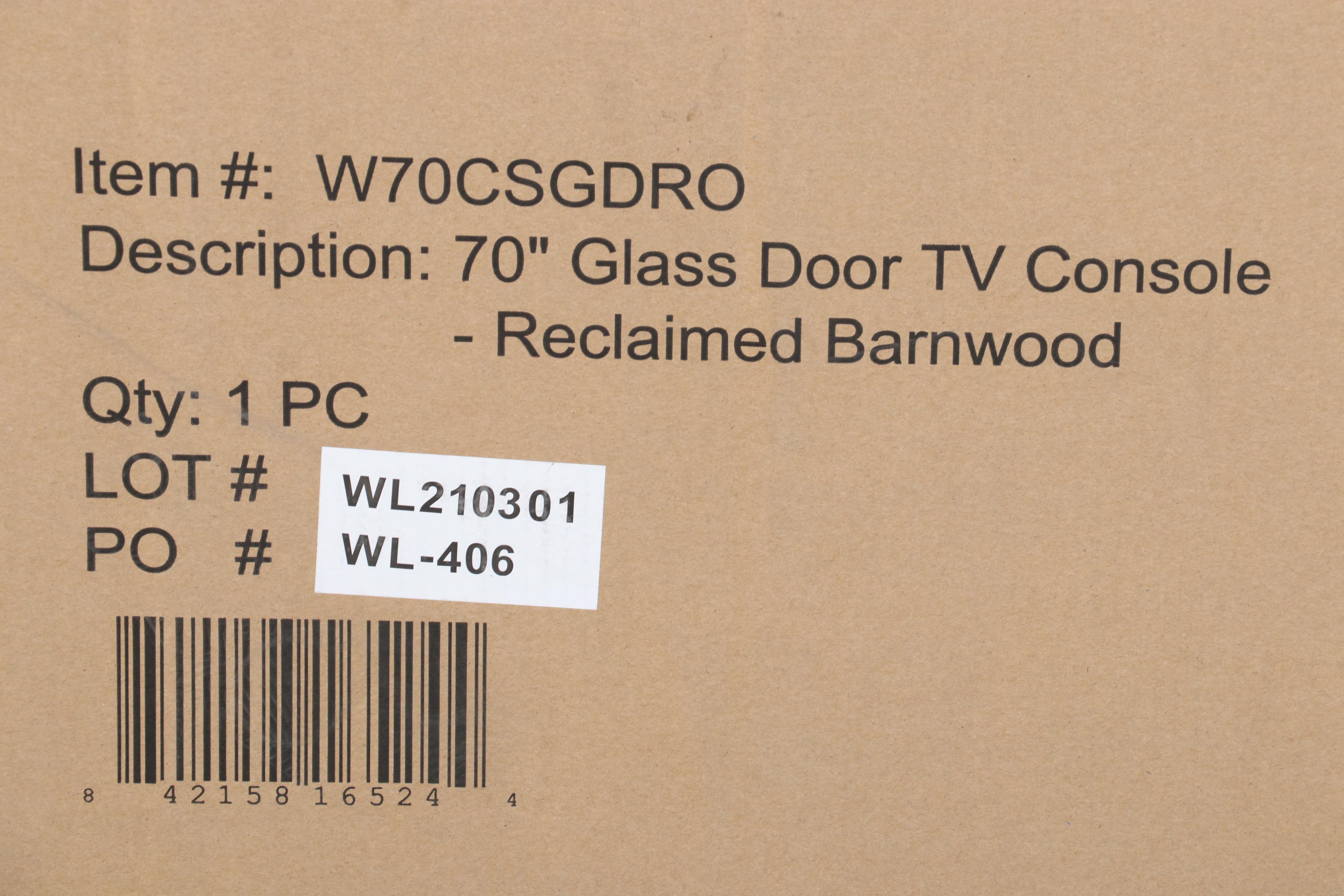 Walker Edison 70" Farmhouse TV Stand in Rustic Oak