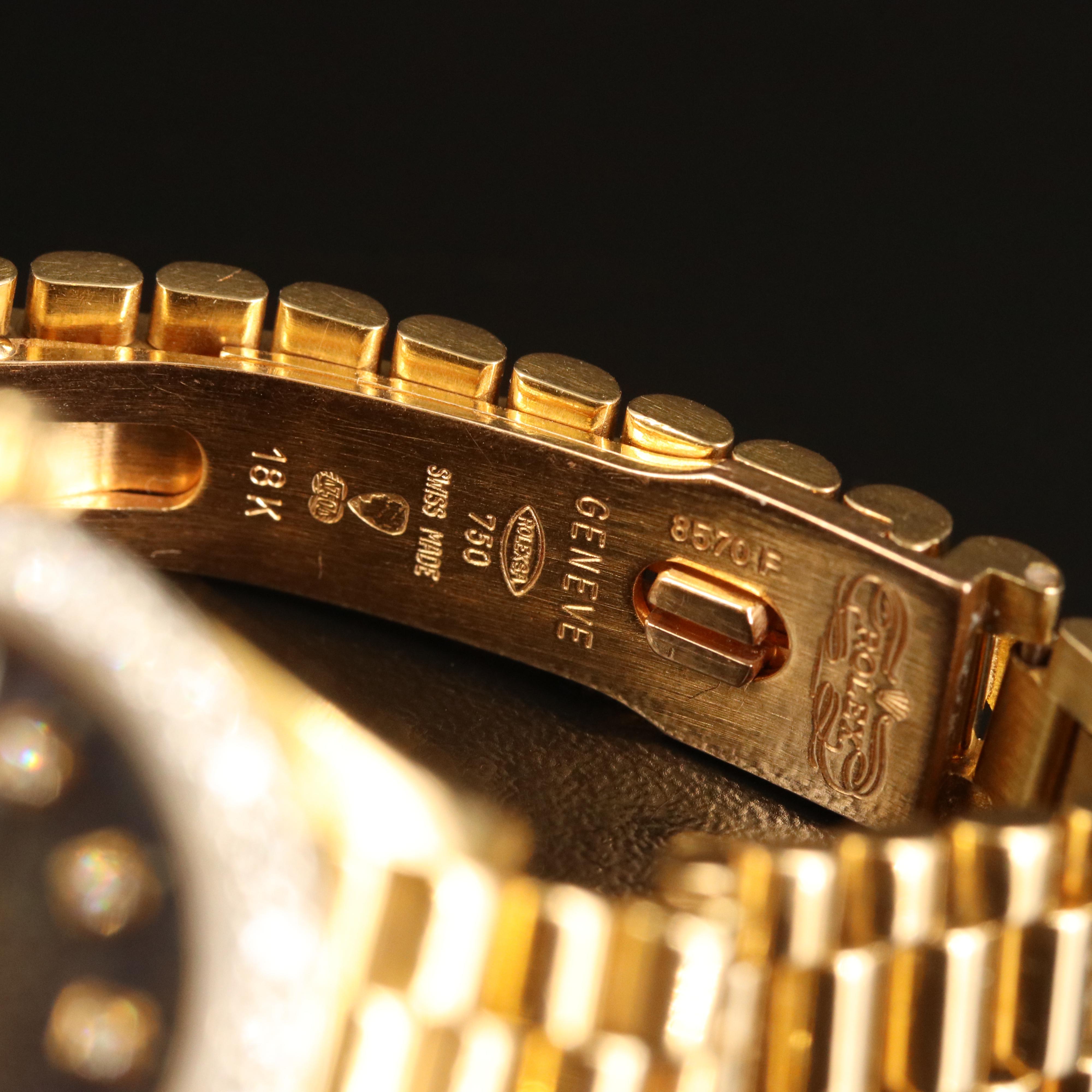 1985 Rolex Datejust Diamond Dial and Bezel President Band Watch