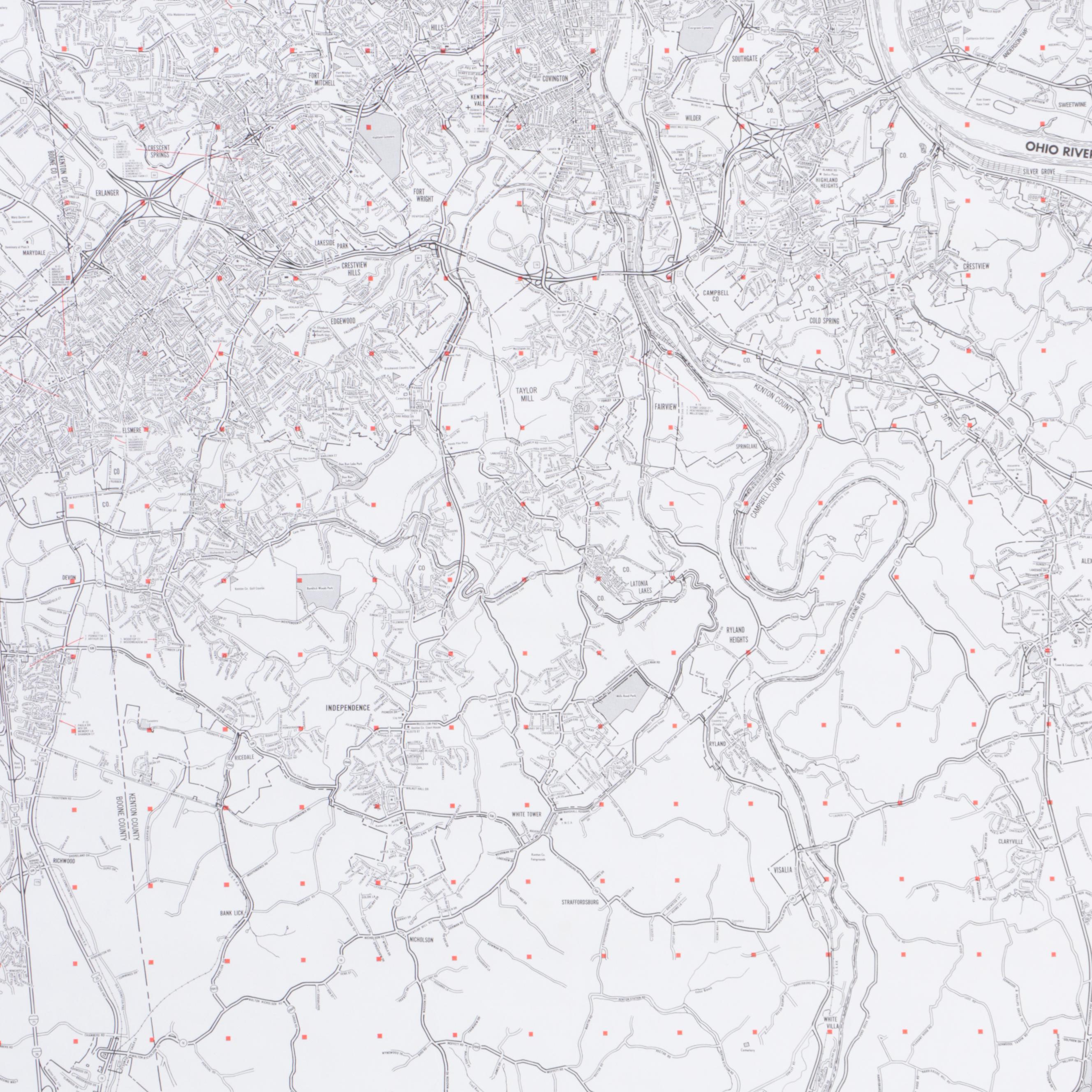 Metro Graphic Arts Map of Northern Kentucky