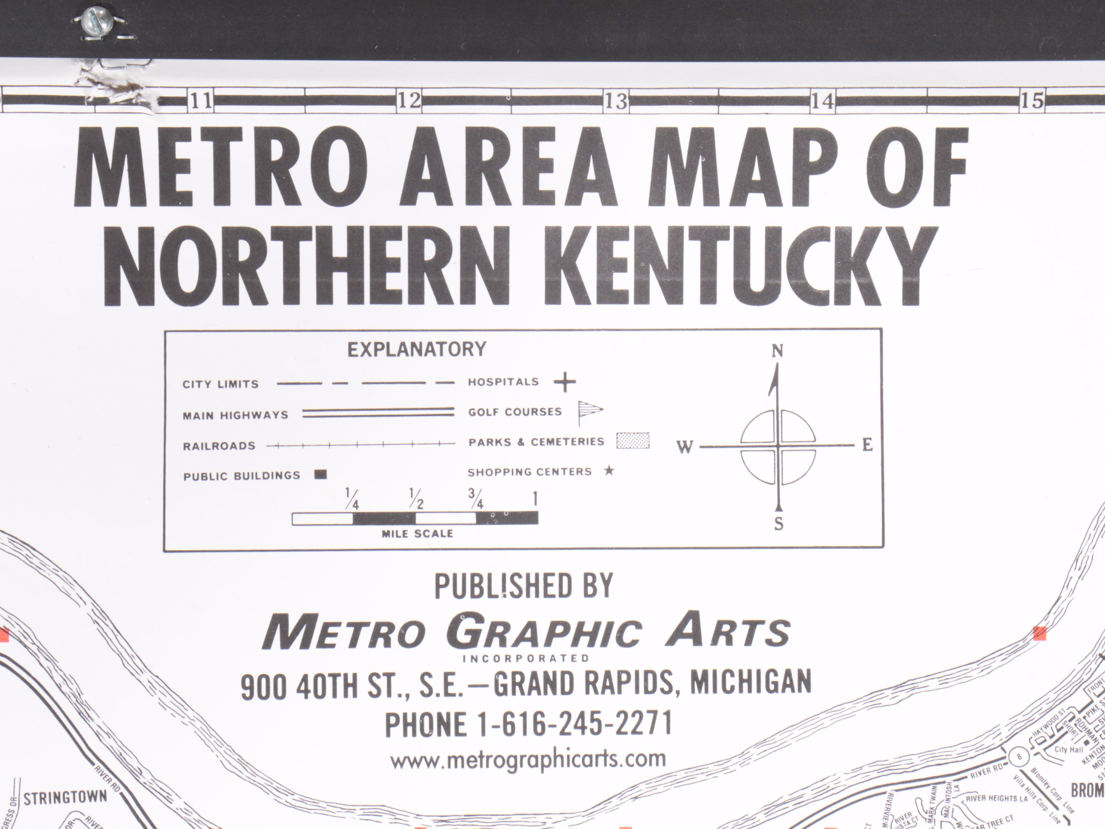 Metro Graphic Arts Map of Northern Kentucky