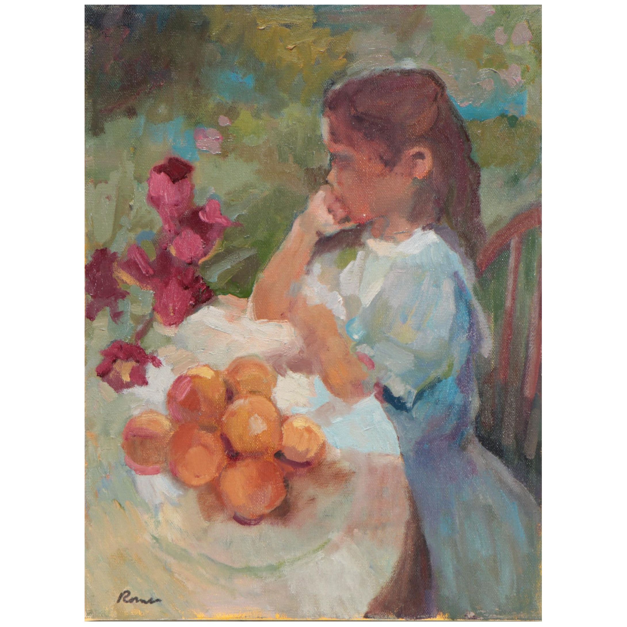 Sally Rosenbaum Portrait Oil Painting of Young Girl