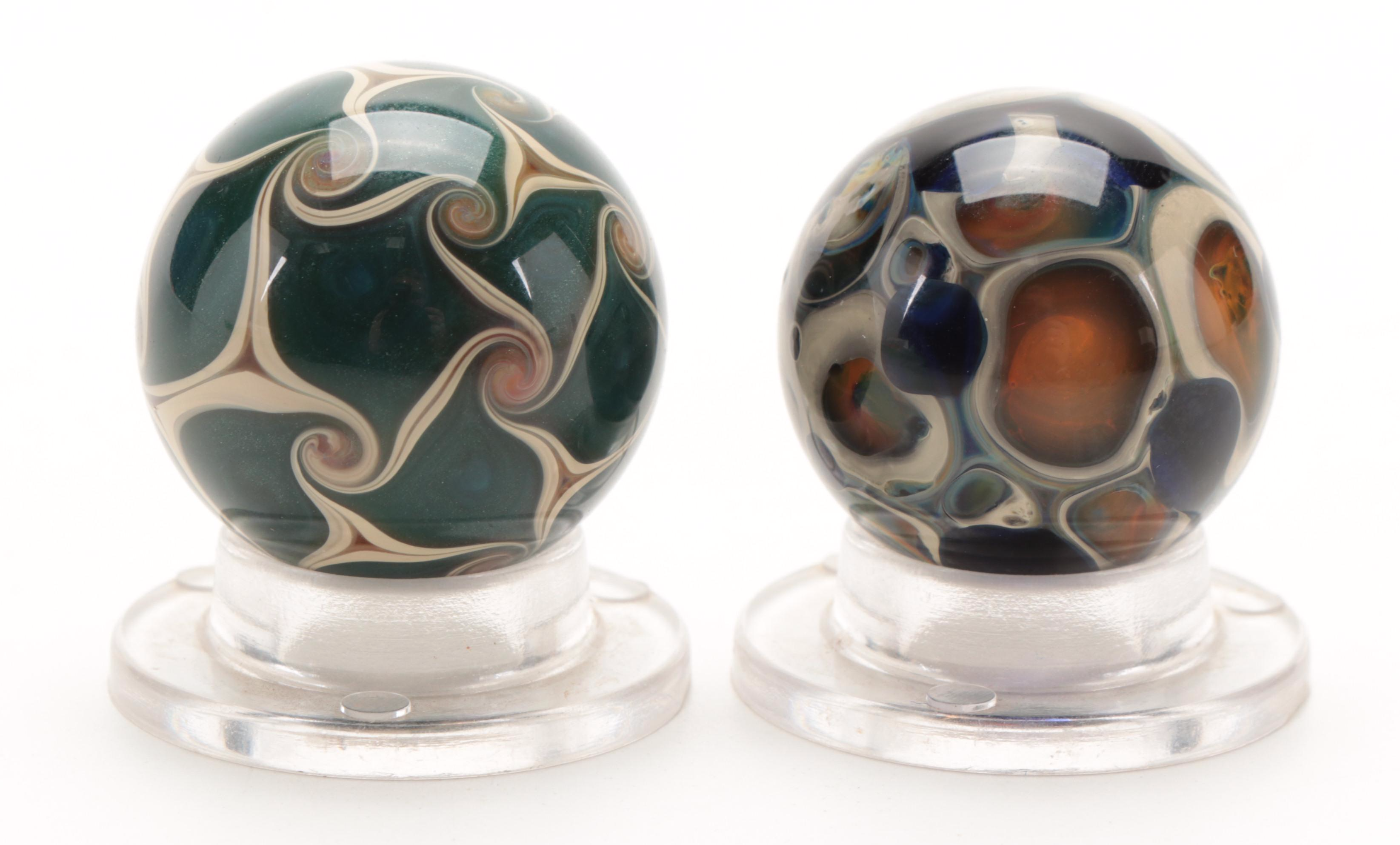 Douglas Ferguson Matrix Twist Glass Marble and Other Handcrafted Glass Marbles