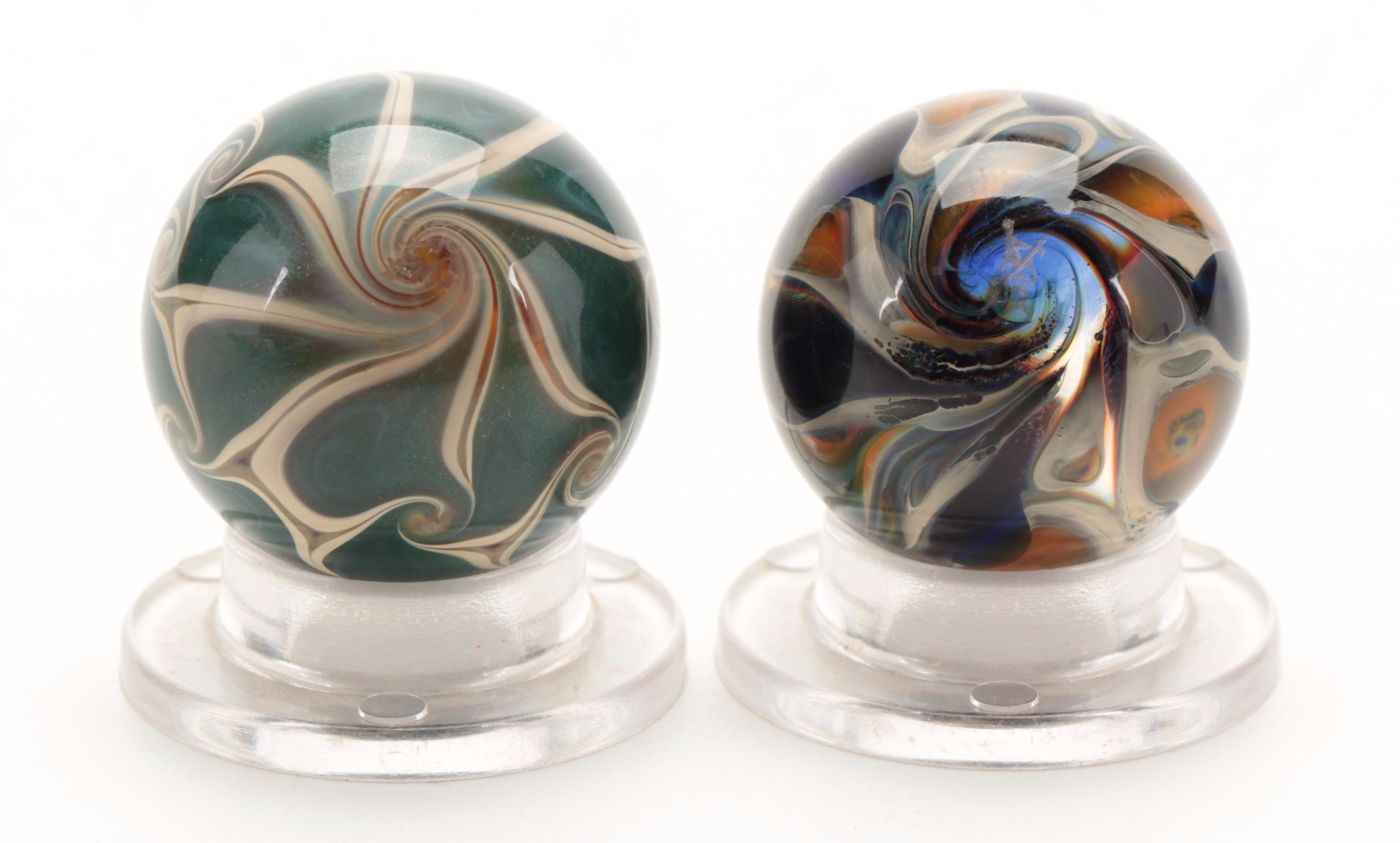 Douglas Ferguson Matrix Twist Glass Marble and Other Handcrafted Glass Marbles