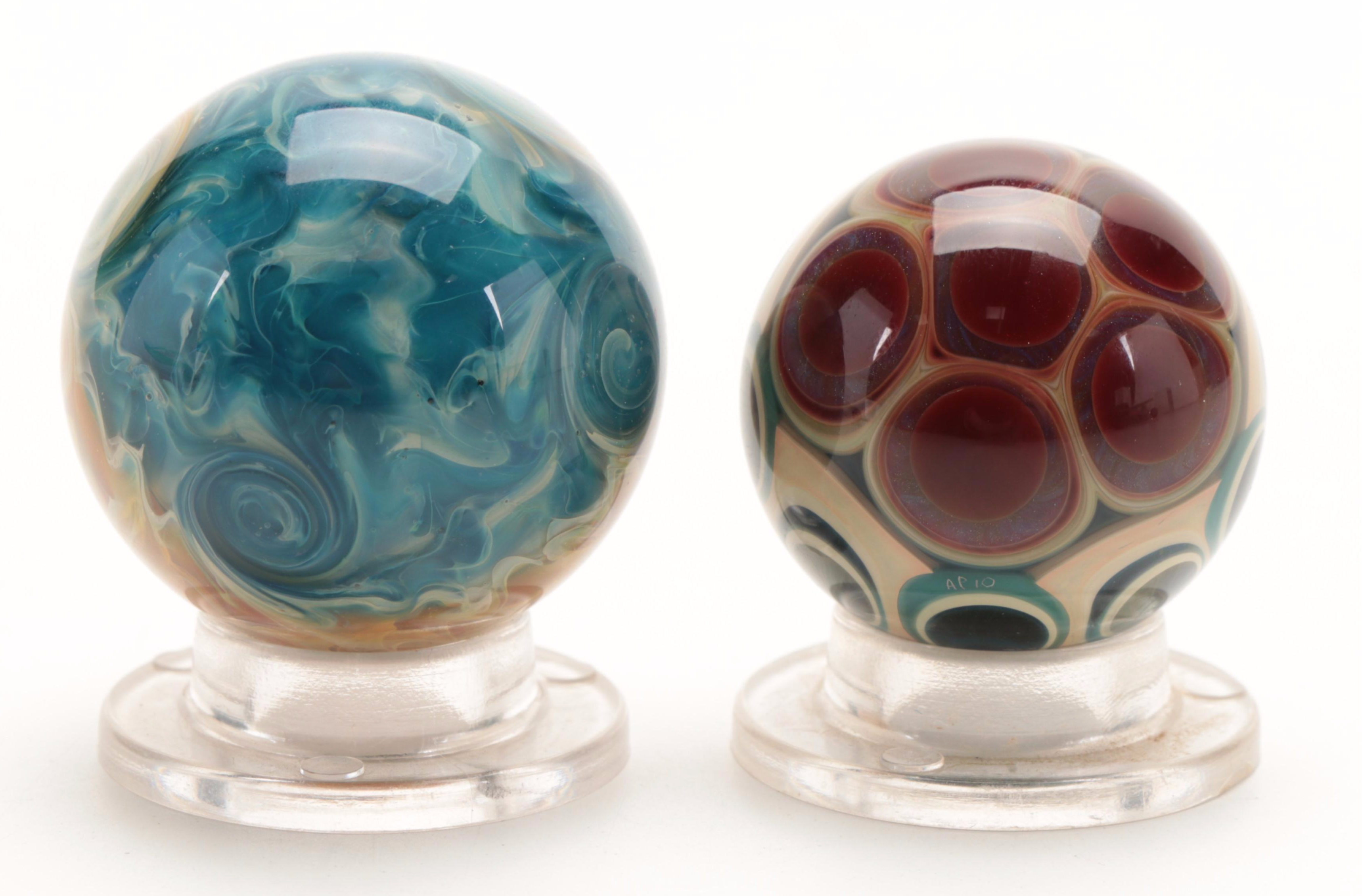Douglas Ferguson Matrix Twist Glass Marble and Other Handcrafted Glass Marbles