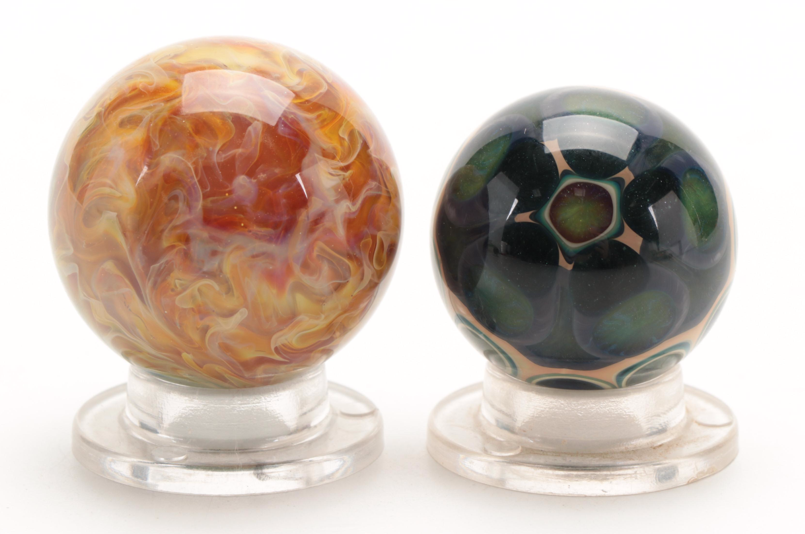 Douglas Ferguson Matrix Twist Glass Marble and Other Handcrafted Glass Marbles