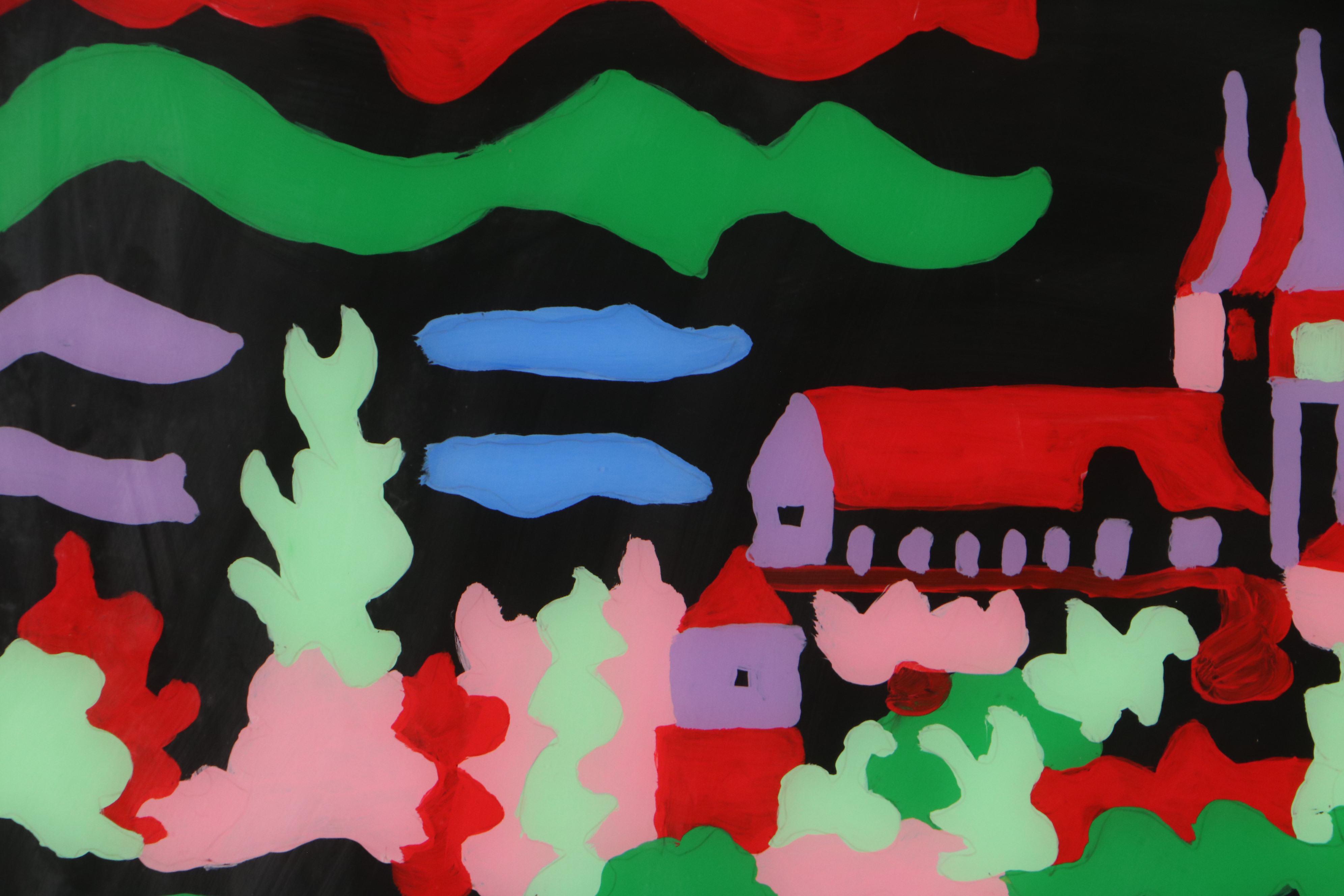 Tony Graff Mixed Media Painting "Psychedelic Church"