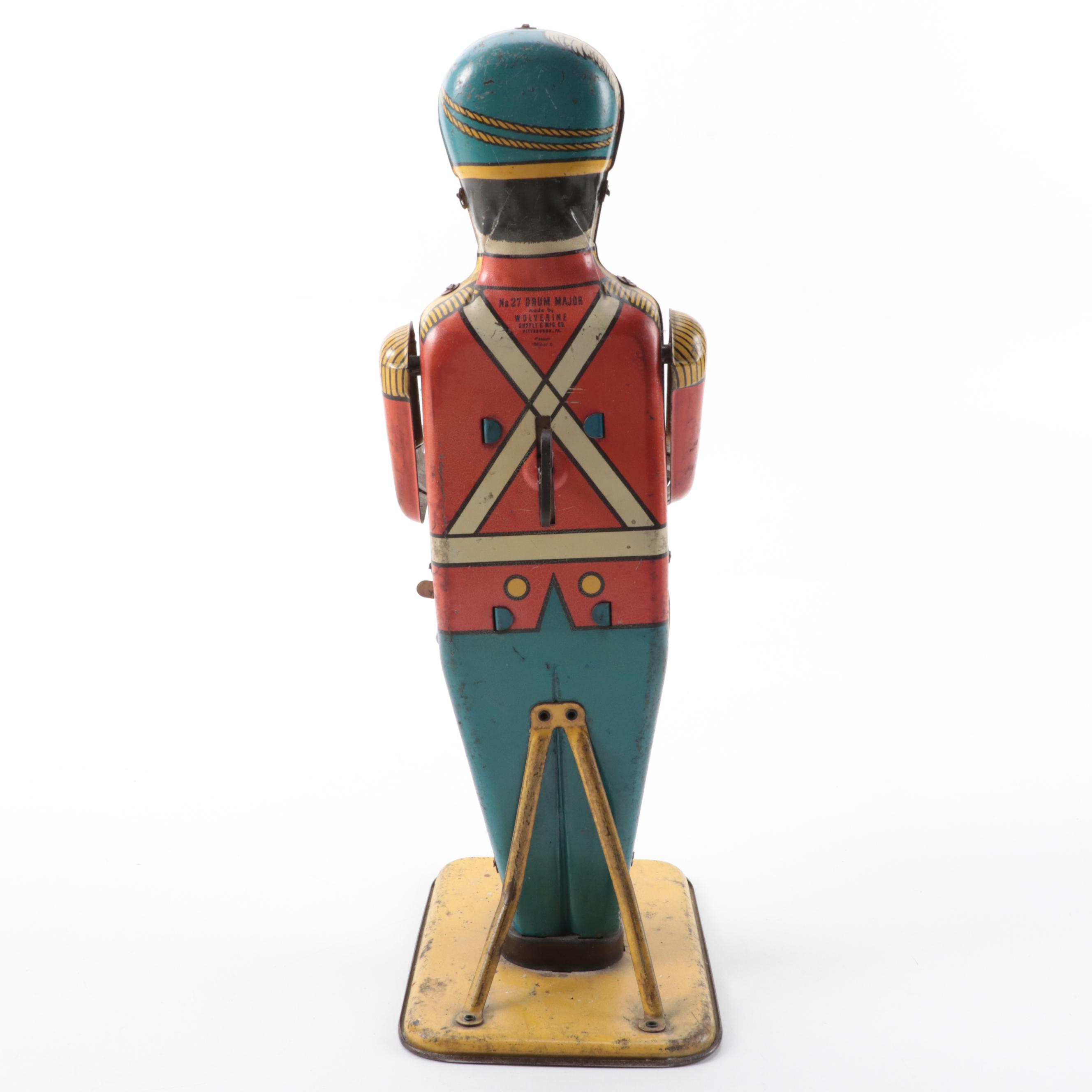 Wolverine Supply "Drum Major" Tin Lithograph Wind-Up Toy, Early to Mid-20th C.
