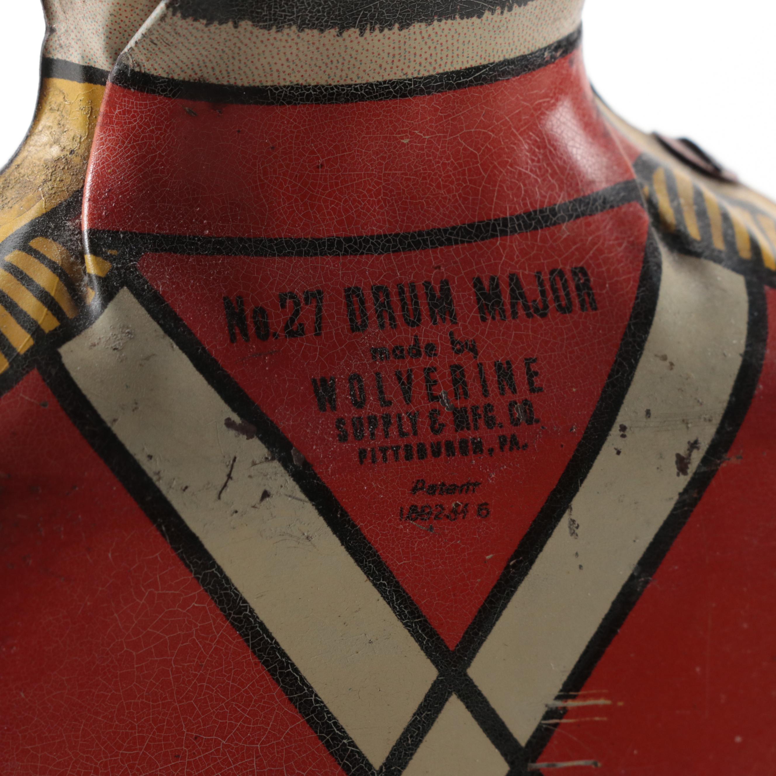 Wolverine Supply "Drum Major" Tin Lithograph Wind-Up Toy, Early to Mid-20th C.
