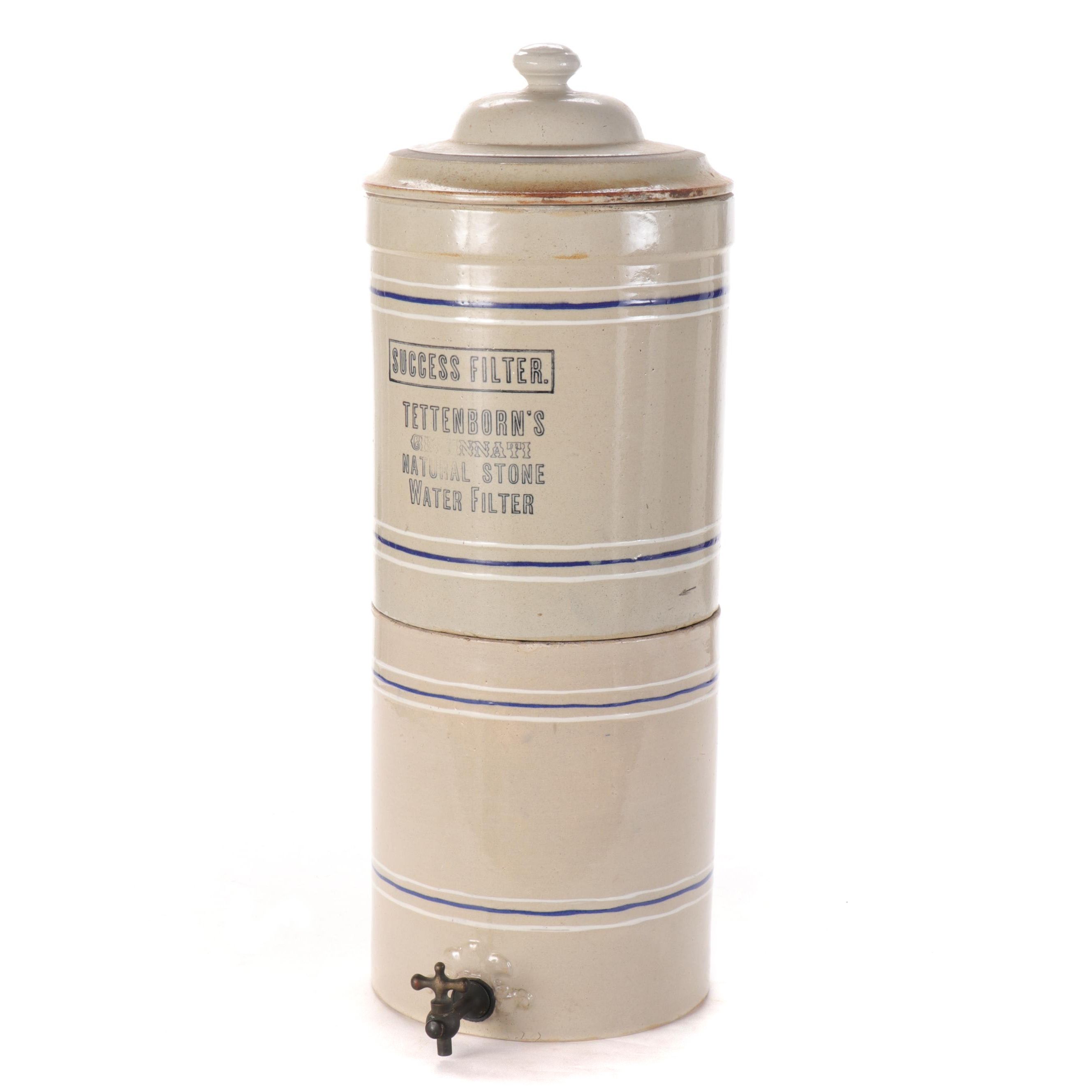 Tetenborn's Success Filter Stoneware Water Cooler, Early 20th Century