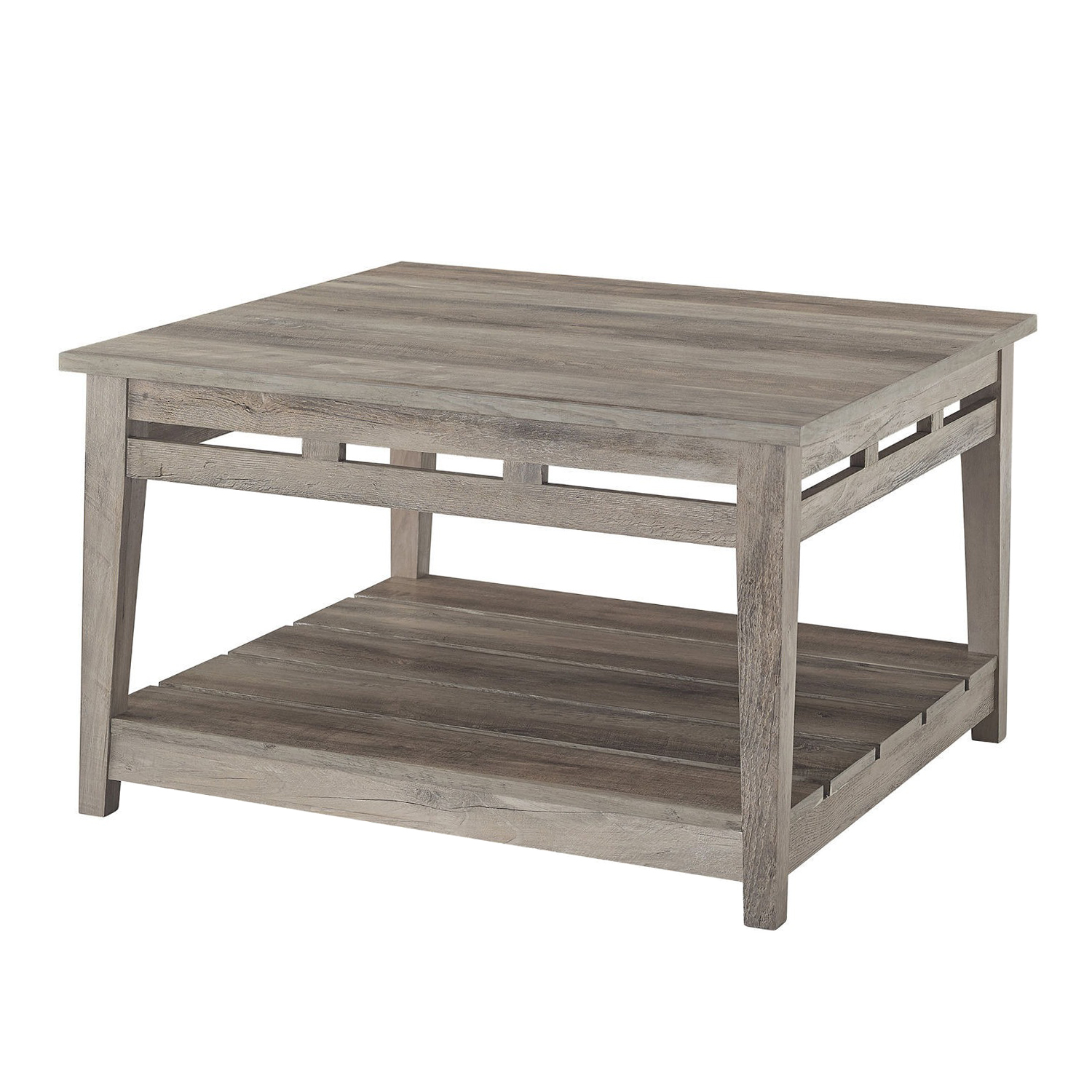 Walker Edison 30" Farmhouse Square Coffee Table in Grey Wash