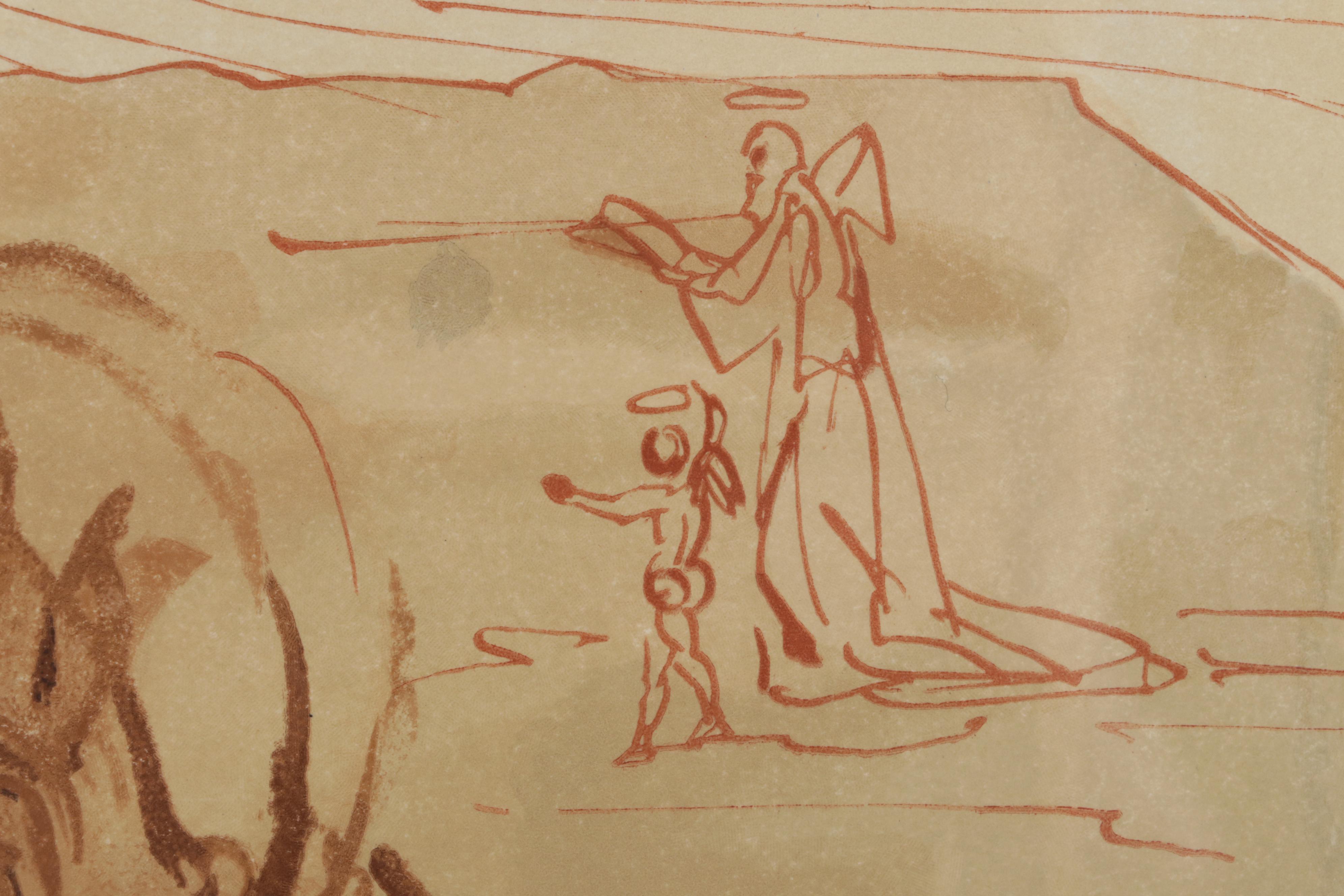 Salvador Dalí Wood Engraving "L'annonce d'un grand événement"