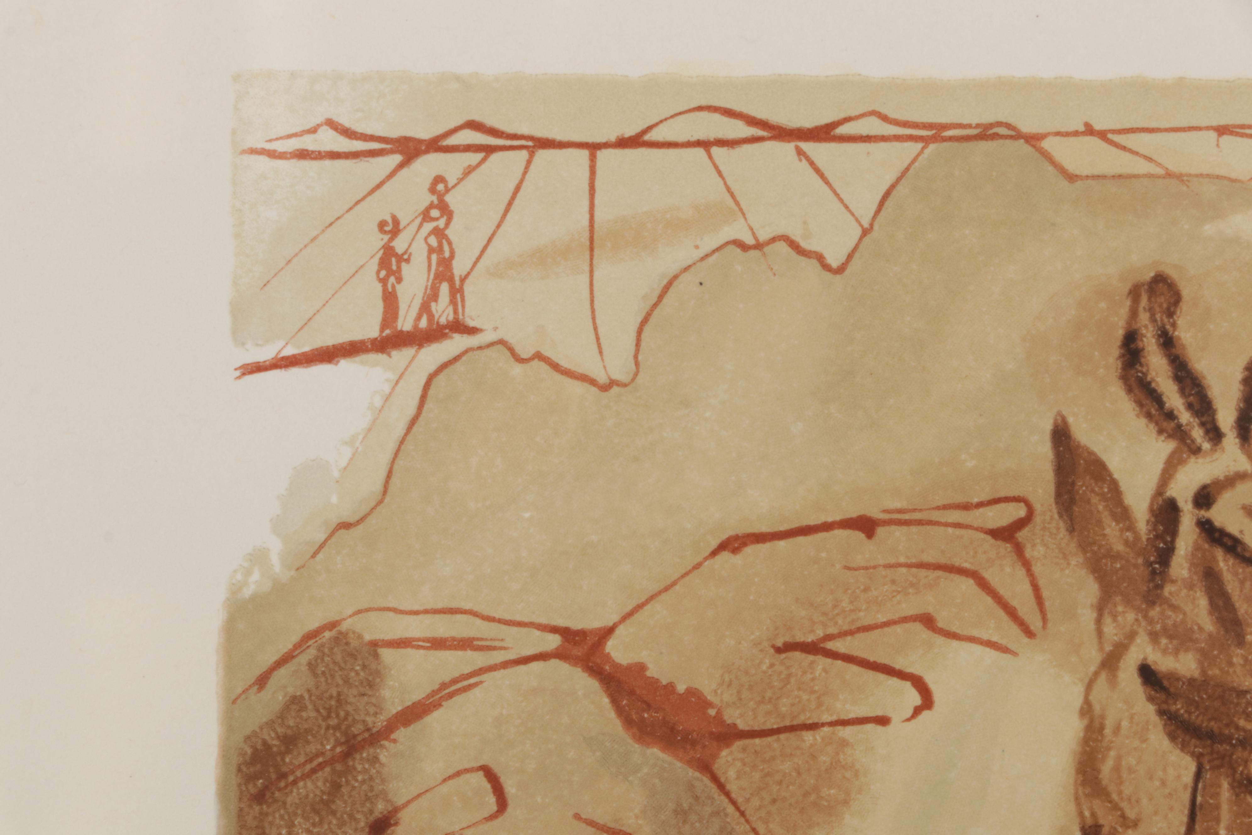 Salvador Dalí Wood Engraving "L'annonce d'un grand événement"