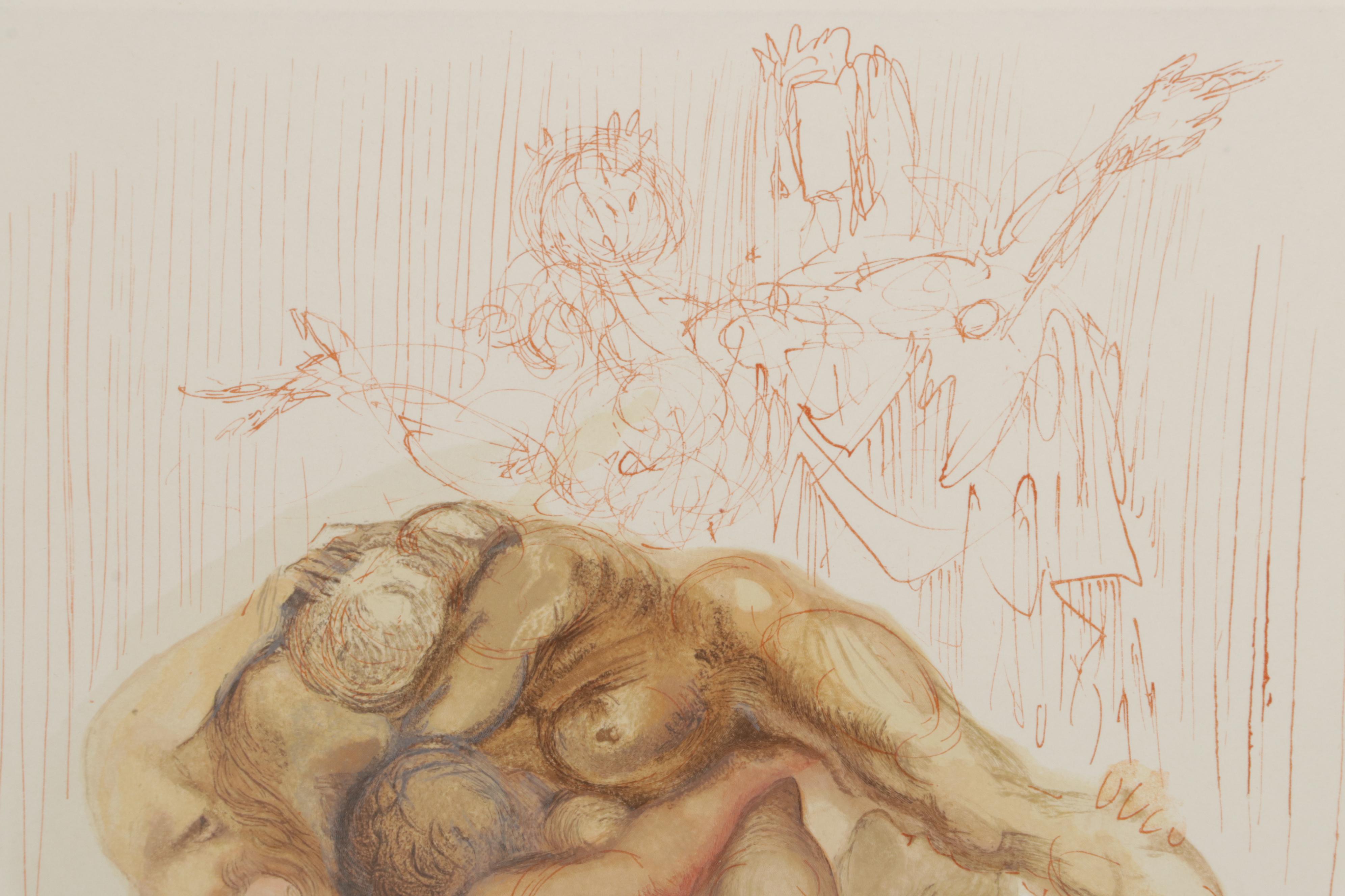 Salvador Dalí Wood Engraving "Les coléreux"