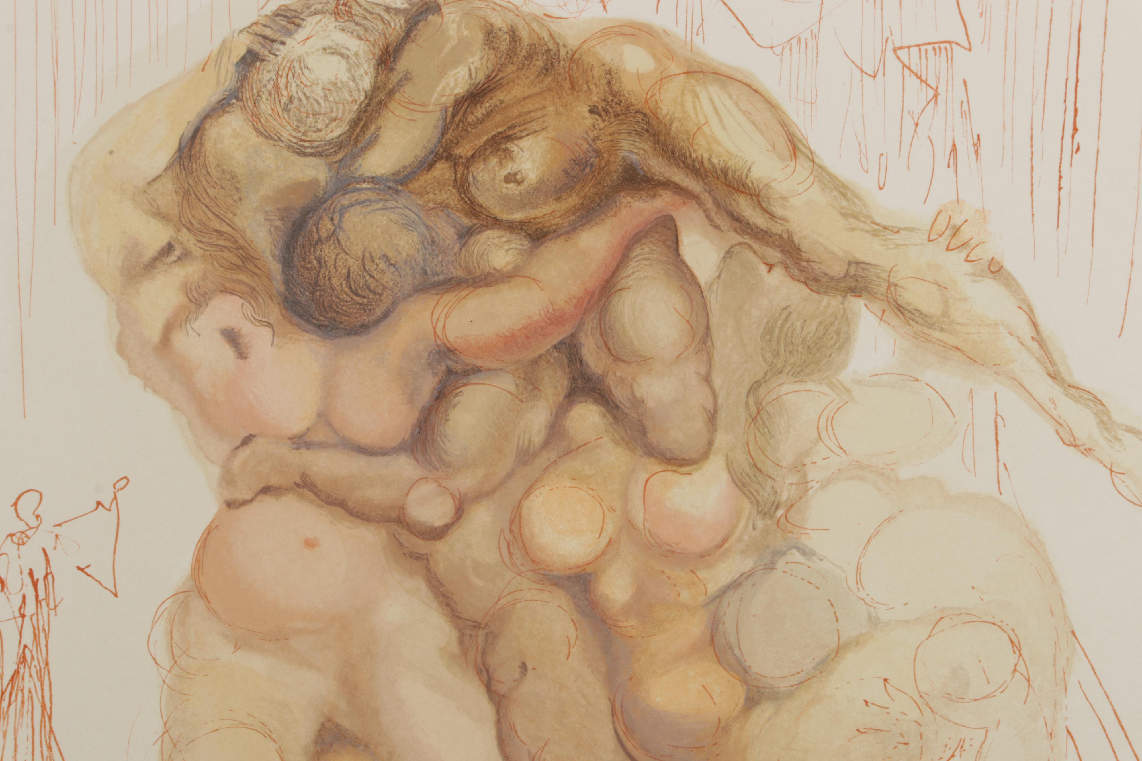 Salvador Dalí Wood Engraving "Les coléreux"