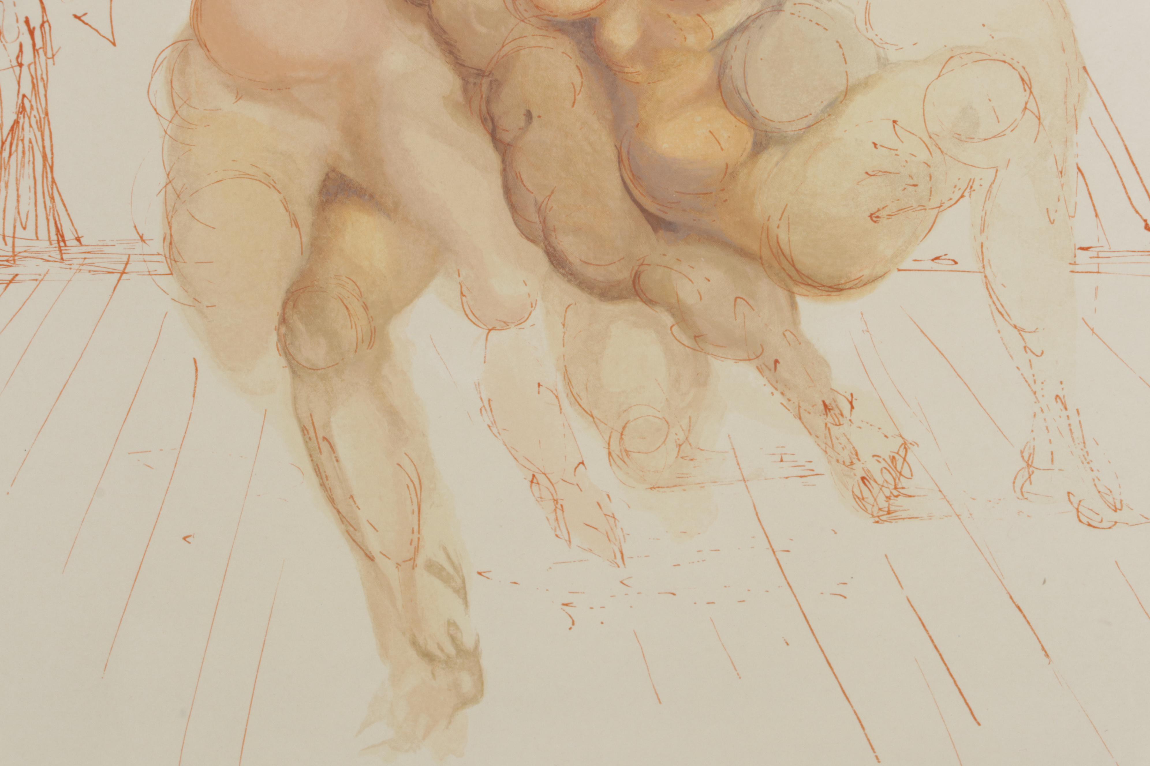 Salvador Dalí Wood Engraving "Les coléreux"